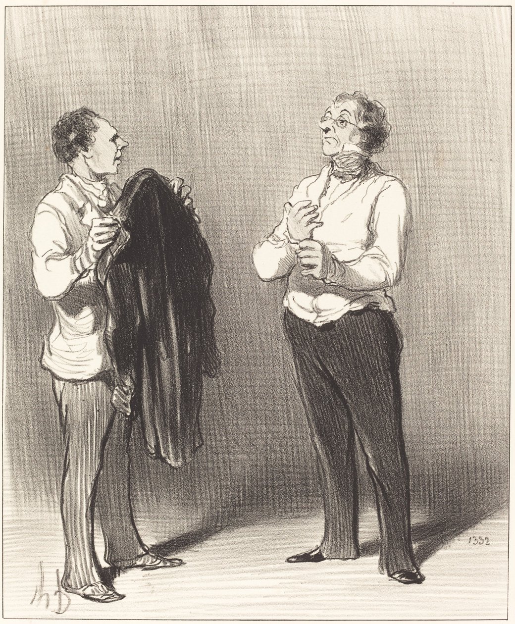 (De bediende) - Meneer zou goed doen... door Honoré Daumier