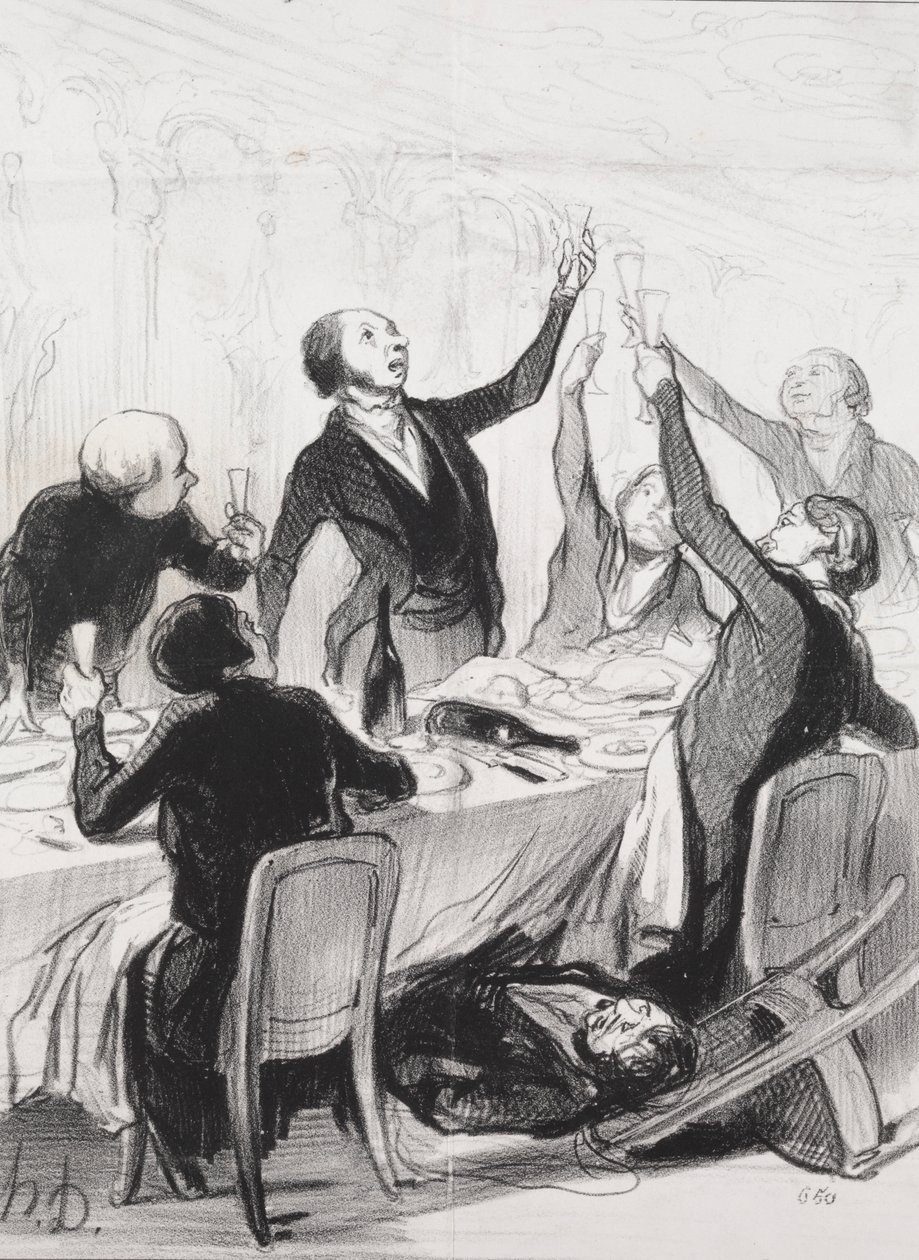 Een 43ste Toast...aan de Matigheidsvereniging door Honoré Daumier