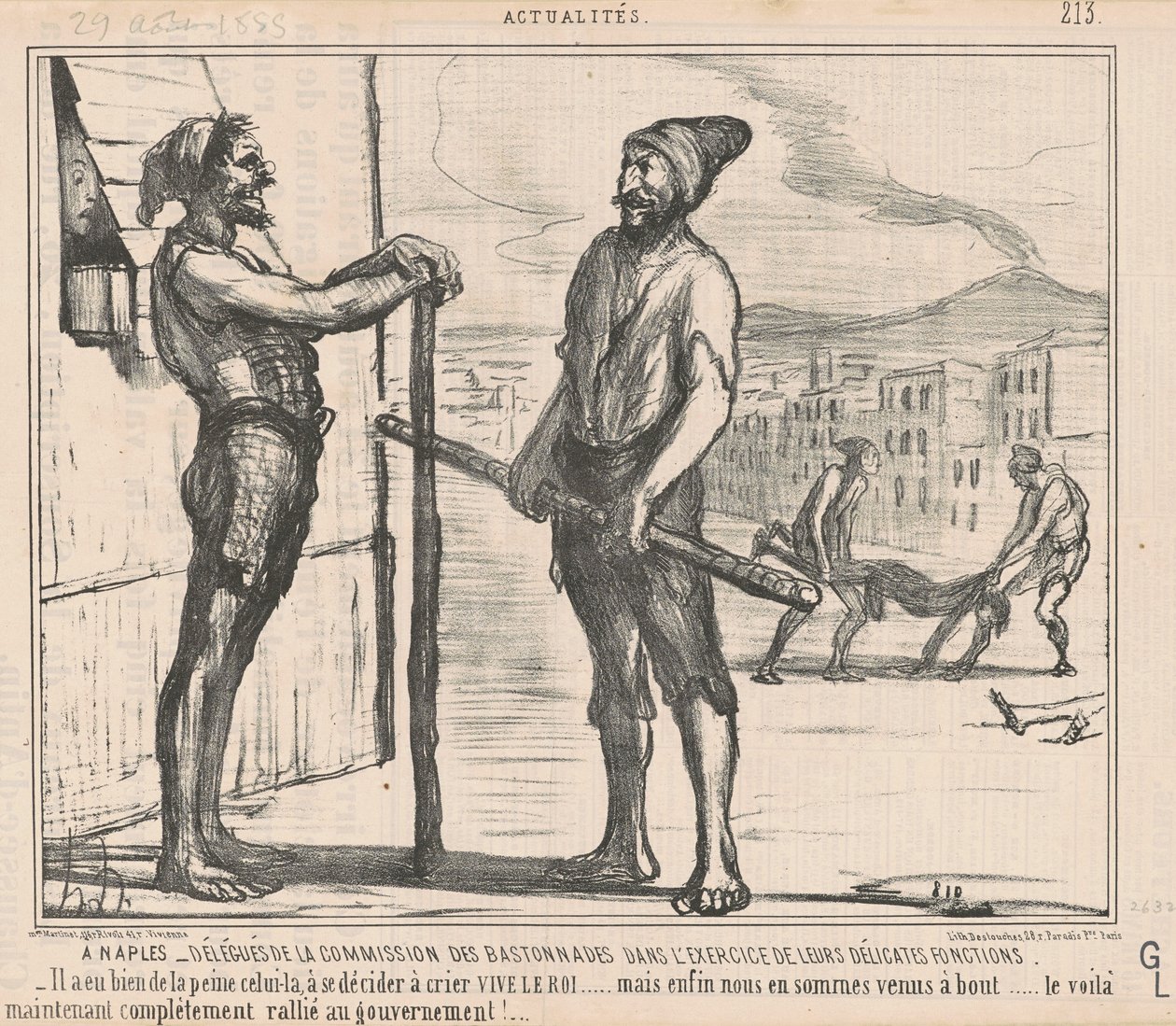 Napels: Afgevaardigden van de commissie ... door Honoré Daumier
