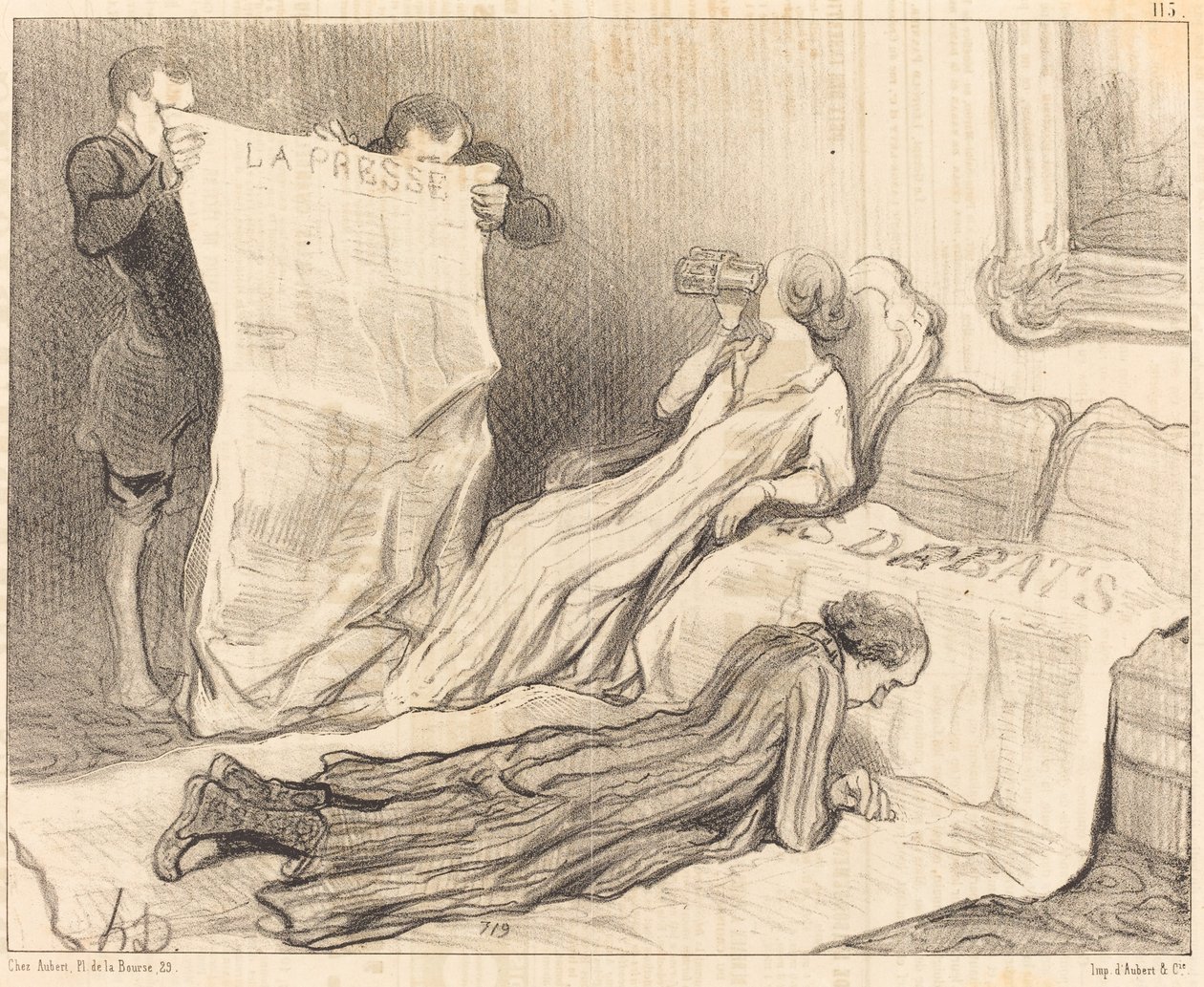 Abonnees ontvangen hun krant... door Honoré Daumier
