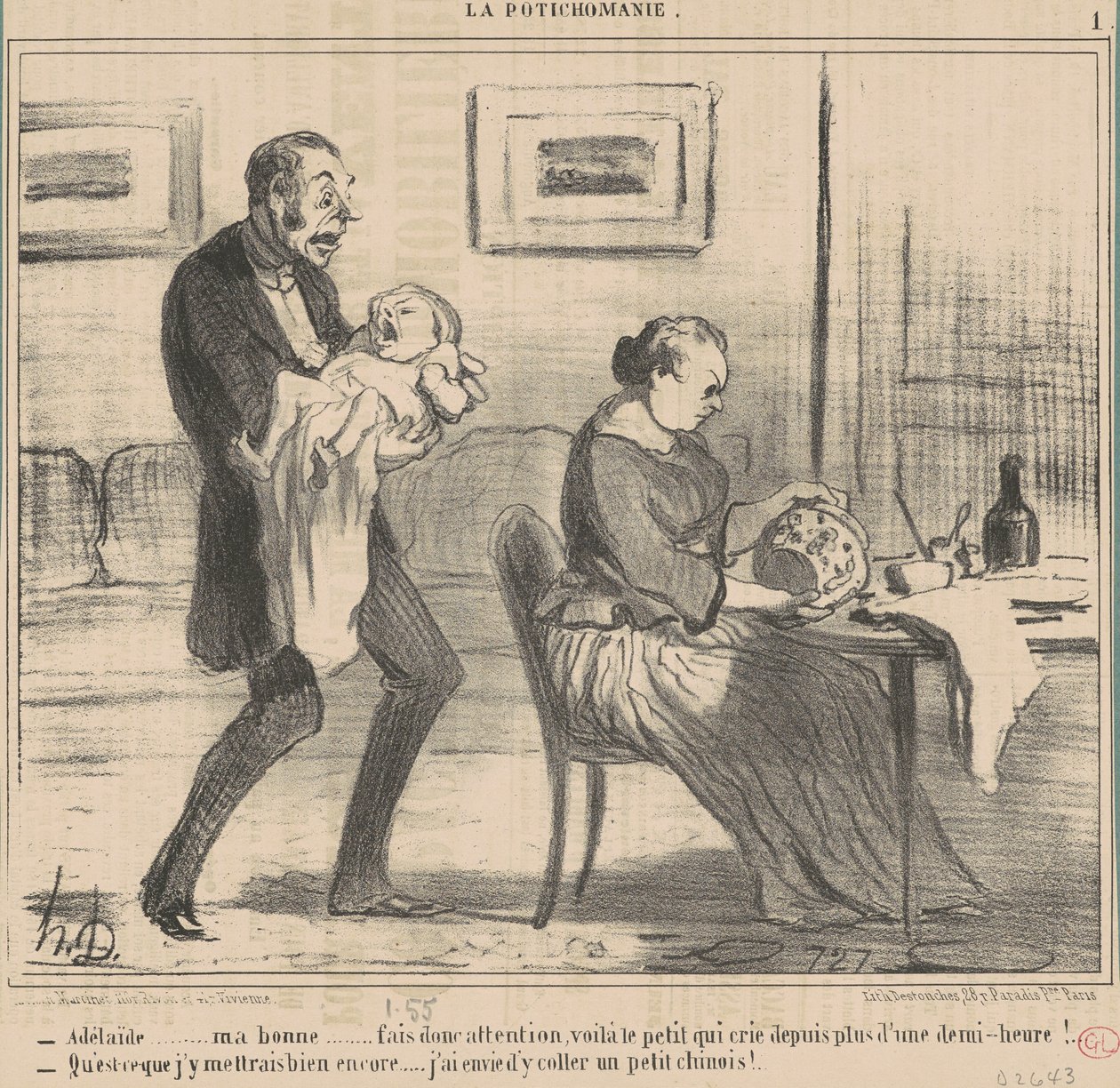 Adélaïde... mijn goede... doe toch... door Honoré Daumier