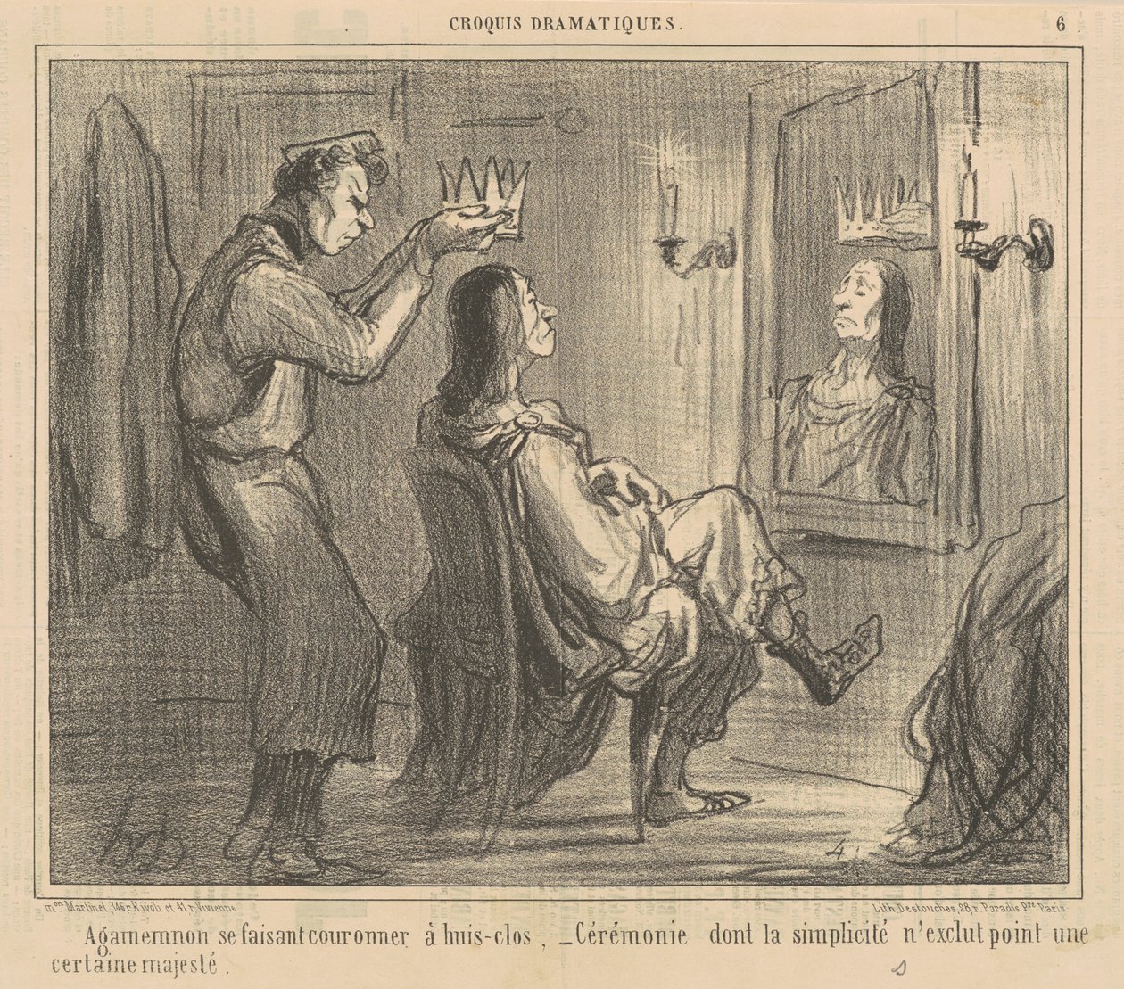 Agamemnon wordt in het geheim gekroond door Honoré Daumier