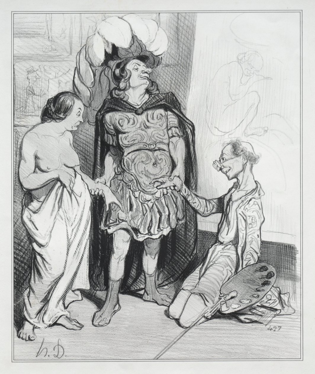 Apelles en Campaste door Honoré Daumier