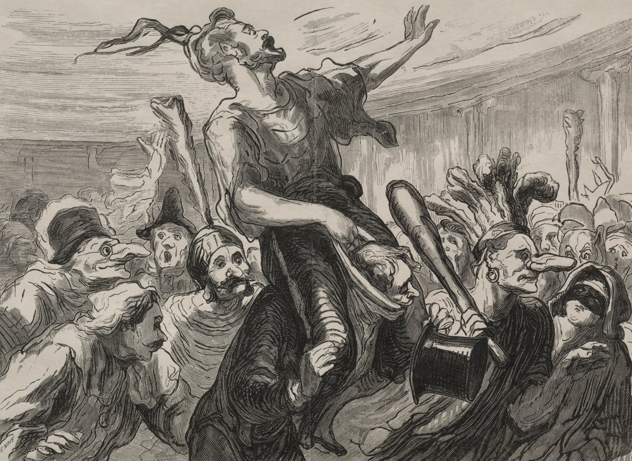 Bal van de Opera: Leve de Flambards door Honoré Daumier