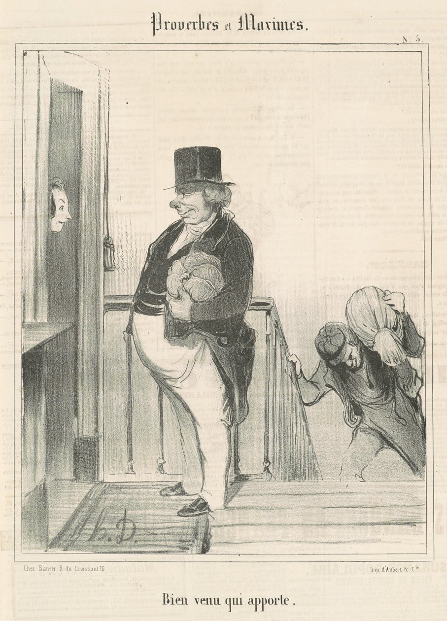 Welkom die brengt door Honoré Daumier