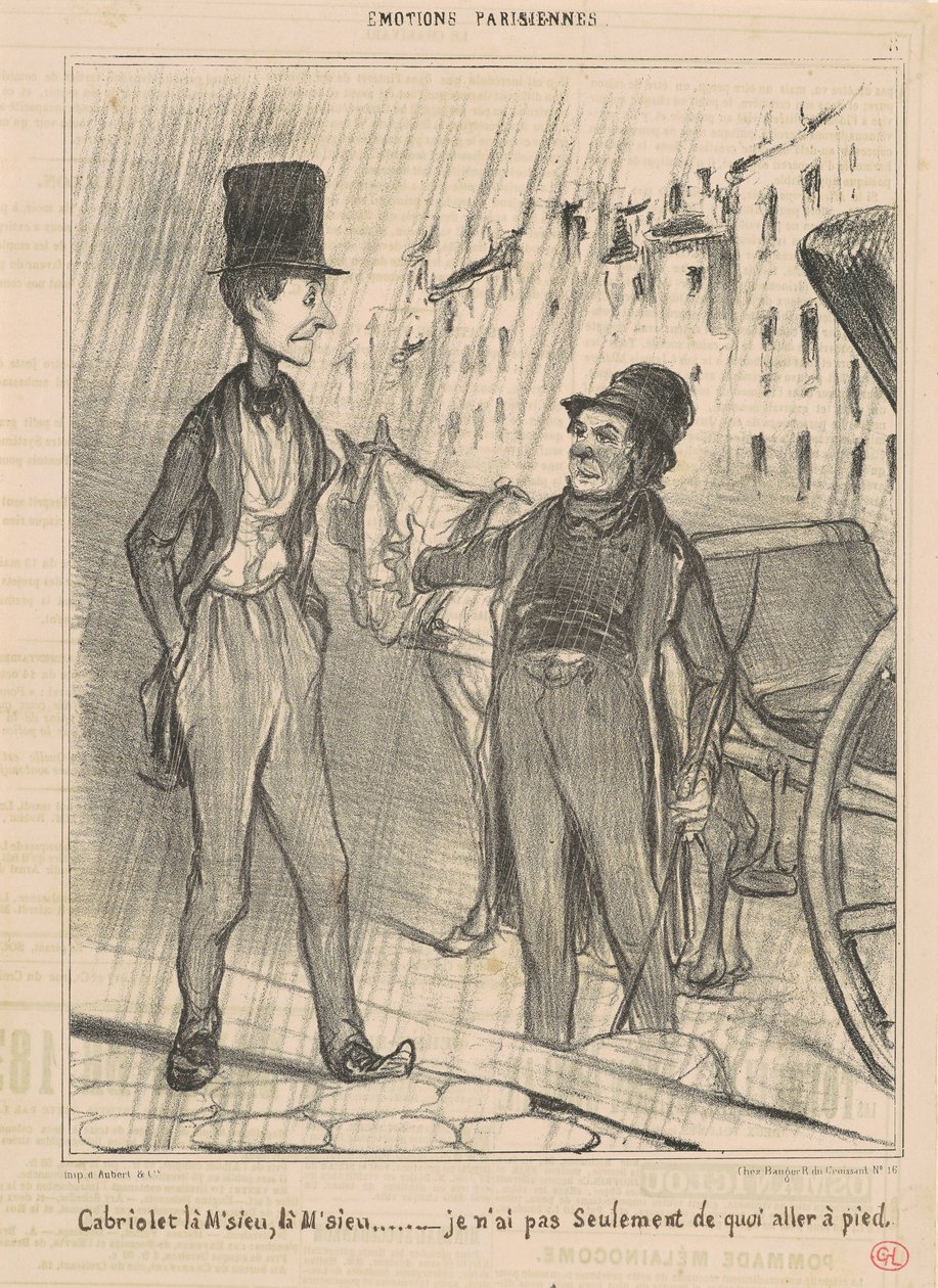 Cabriolet daar, meneer, daar meneer... door Honoré Daumier