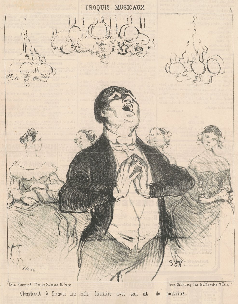 Proberen een rijke te fascineren ... door Honoré Daumier