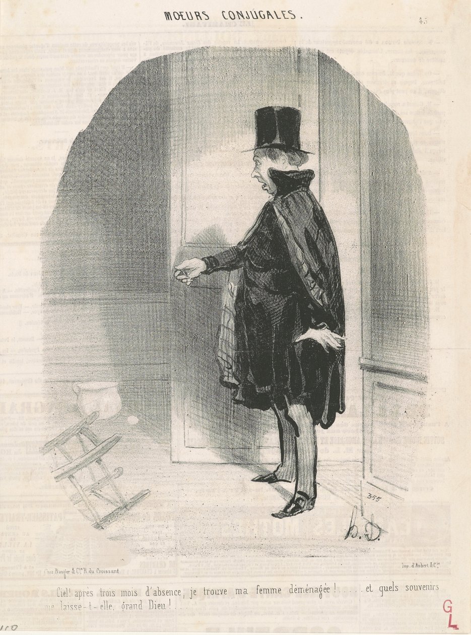 Hemel!... ik vind mijn vrouw verhuisd! door Honoré Daumier