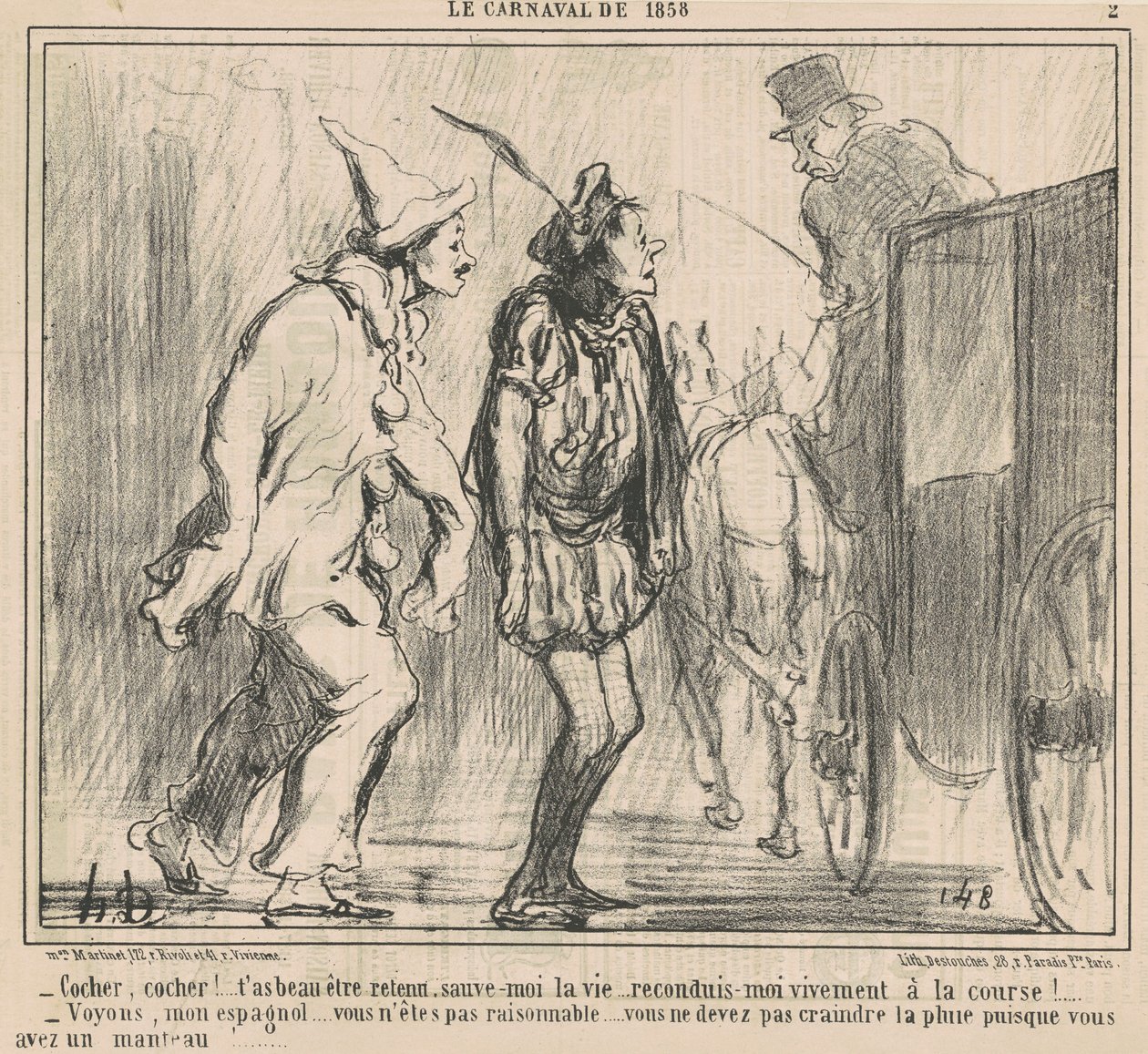 Koetsier, Koetsier! ... door Honoré Daumier