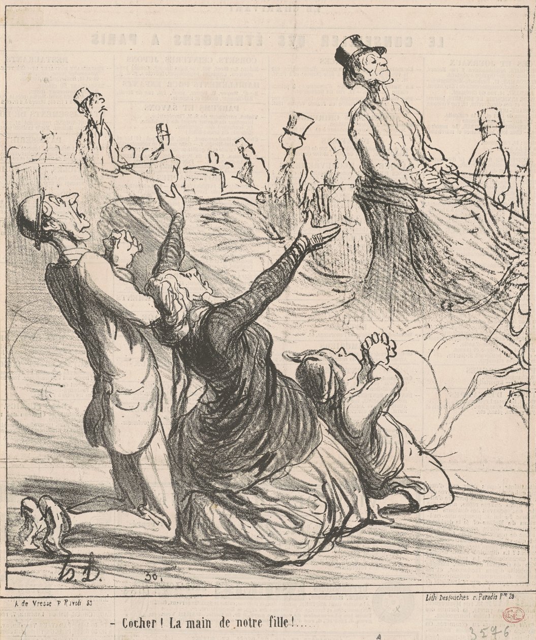 Koetsier! De hand van onze dochter! door Honoré Daumier