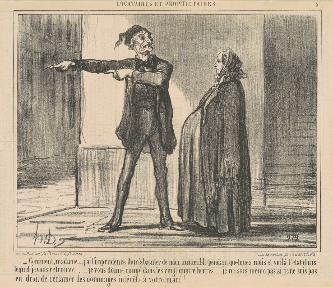 Hoezo, mevrouw... Ik ben onvoorzichtig... door Honoré Daumier