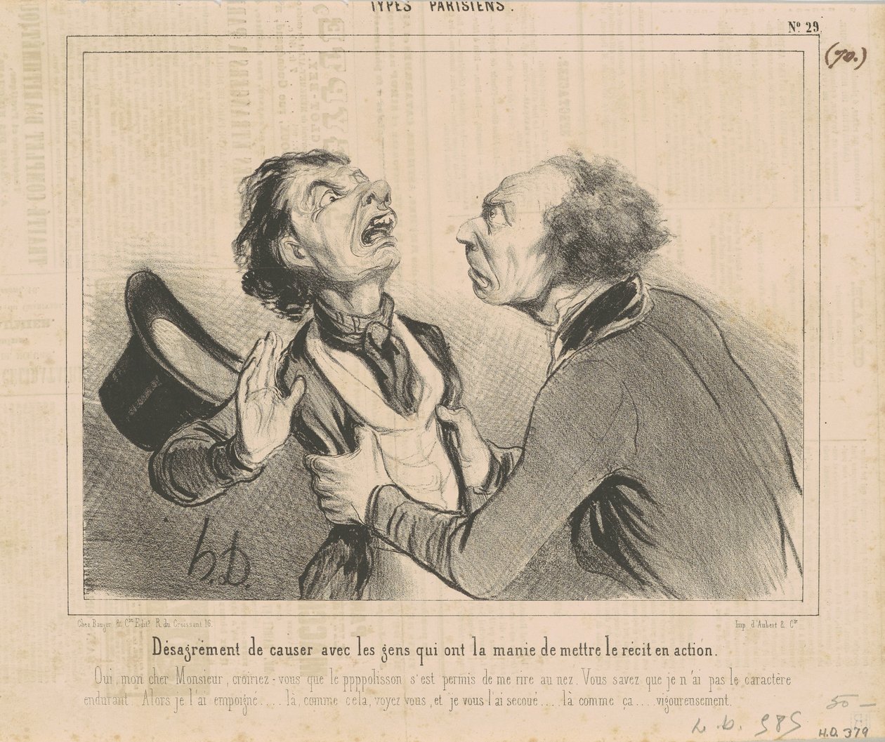 Ongemak van praten met mensen... door Honoré Daumier