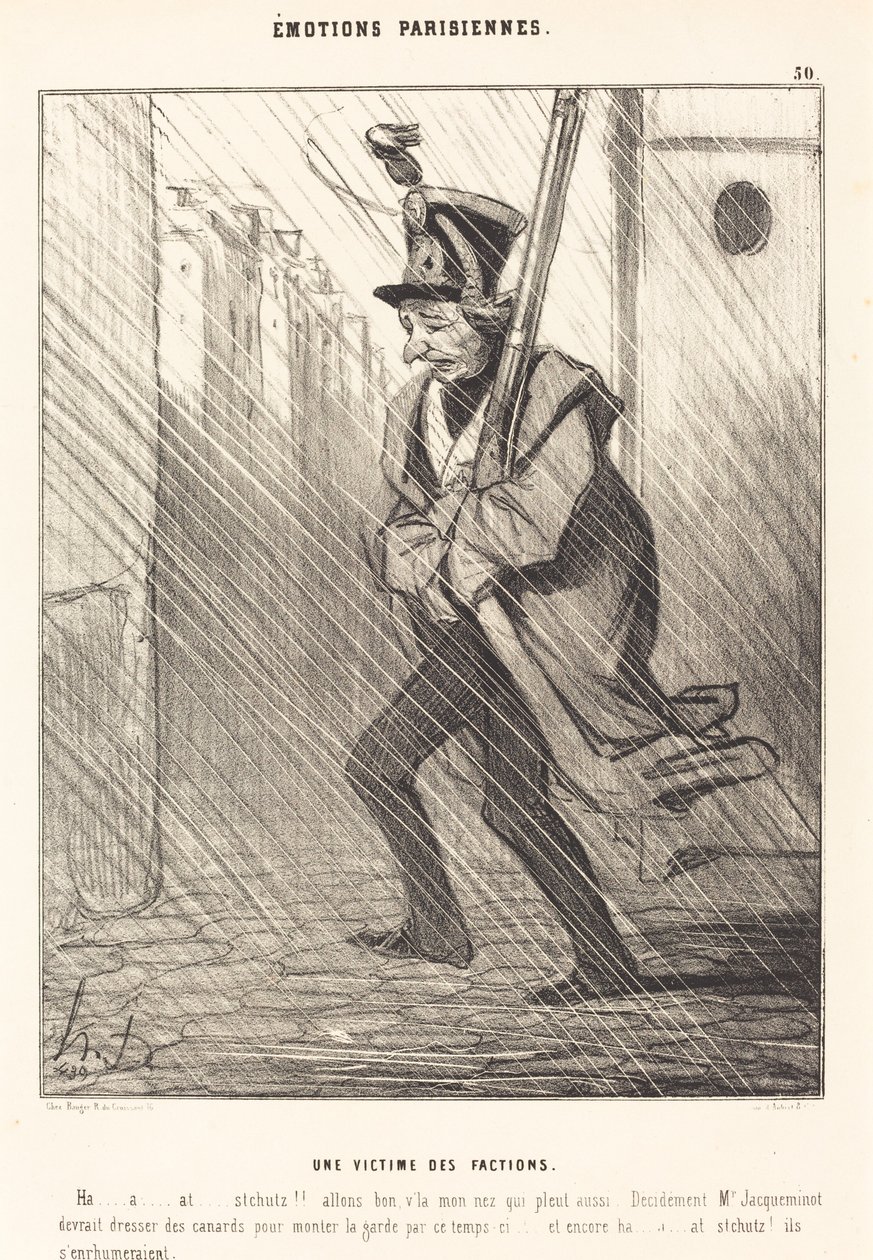 Parijse Emoties: Een Slachtoffer van de Facties door Honoré Daumier