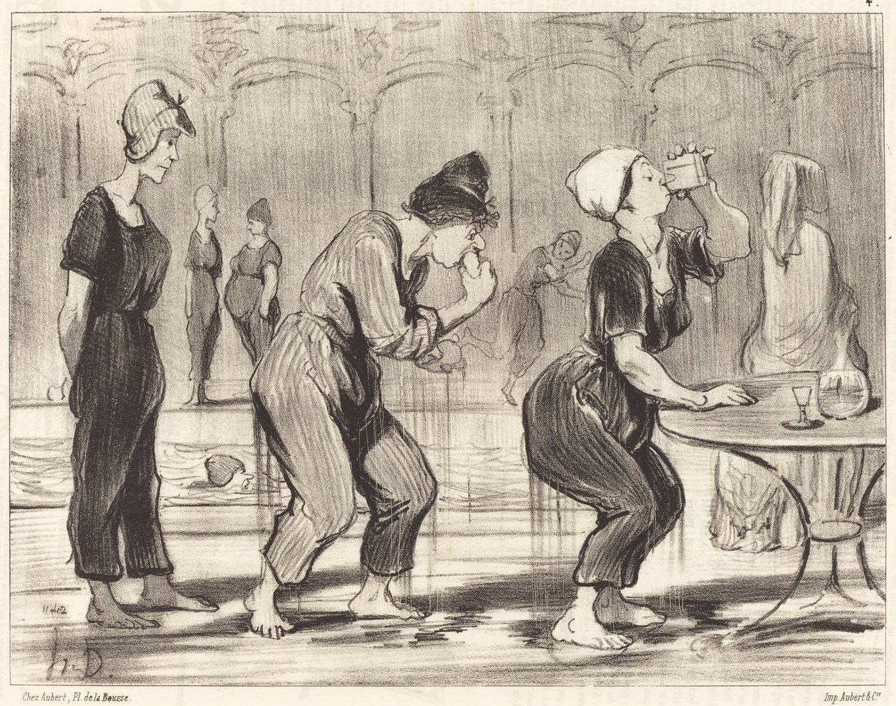 Tussen twee duiken door Honoré Daumier