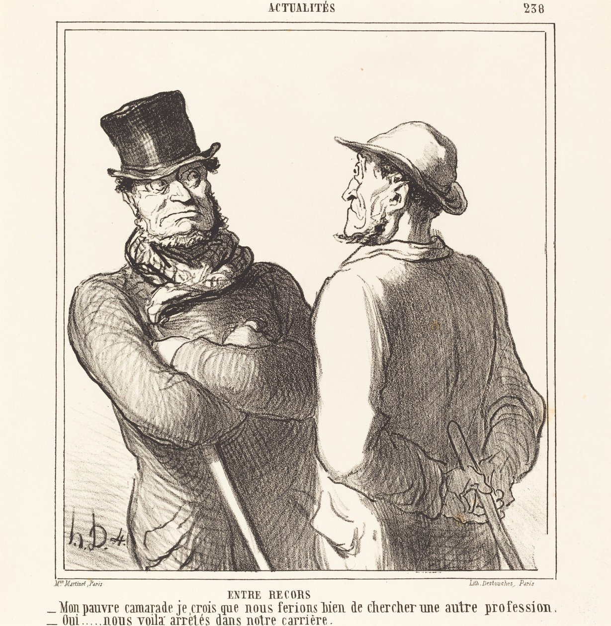 Entre recors door Honoré Daumier