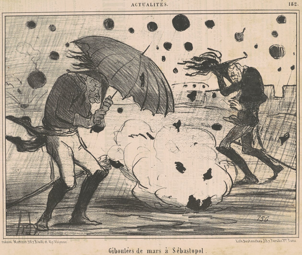 Maartse buien in Sebastopol door Honoré Daumier