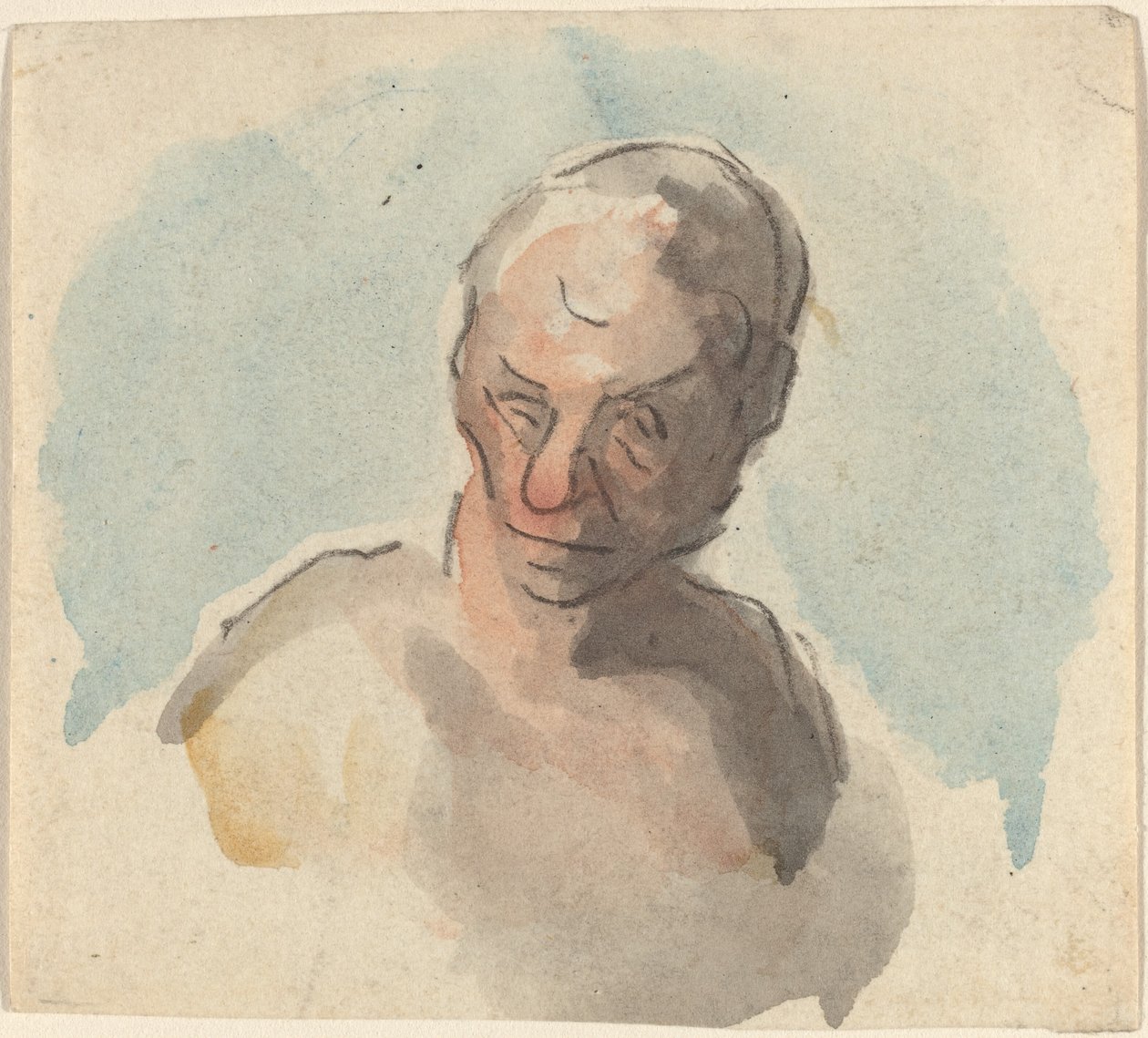 Hoofd van een Man door Honoré Daumier