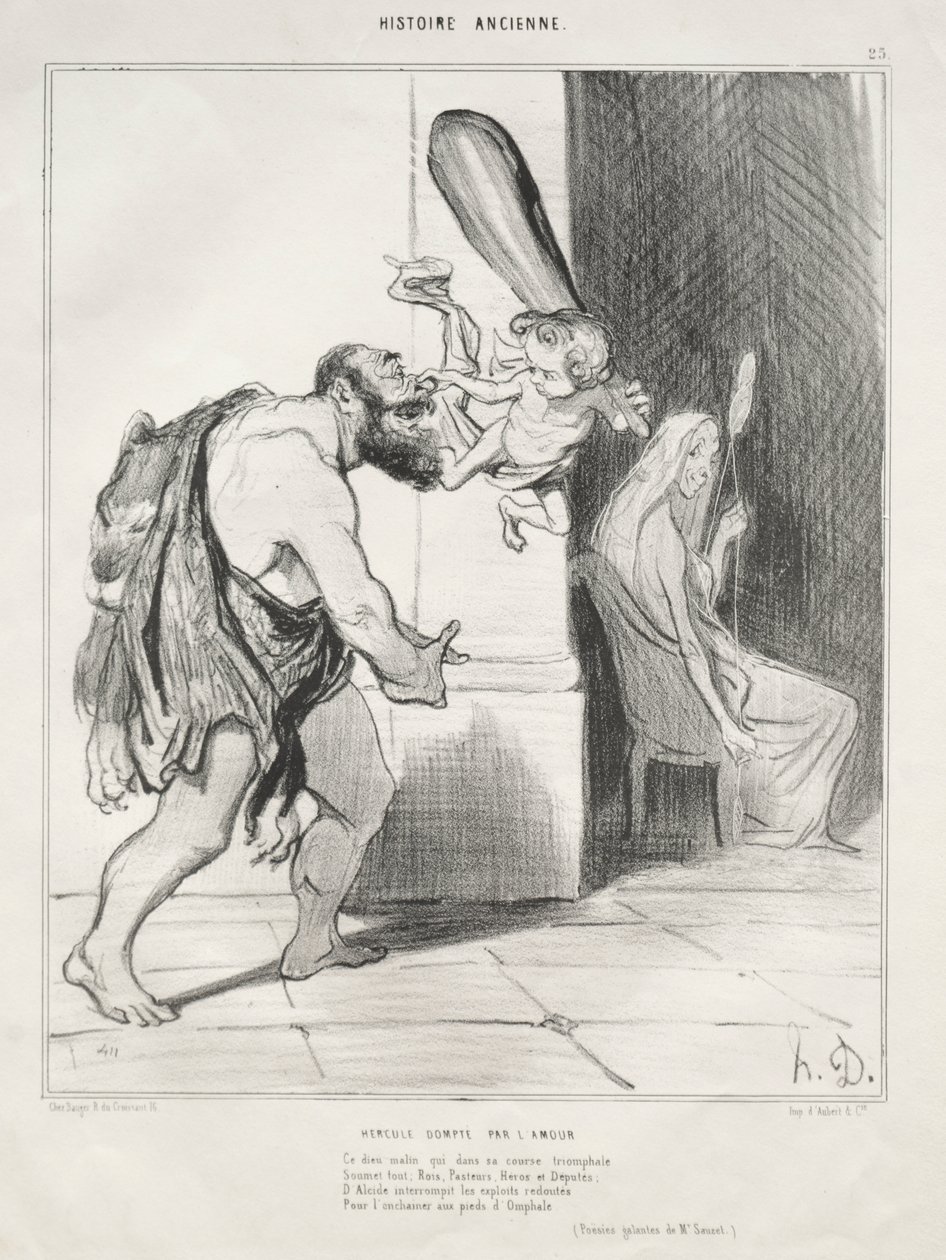 Hercules getemd door liefde door Honoré Daumier