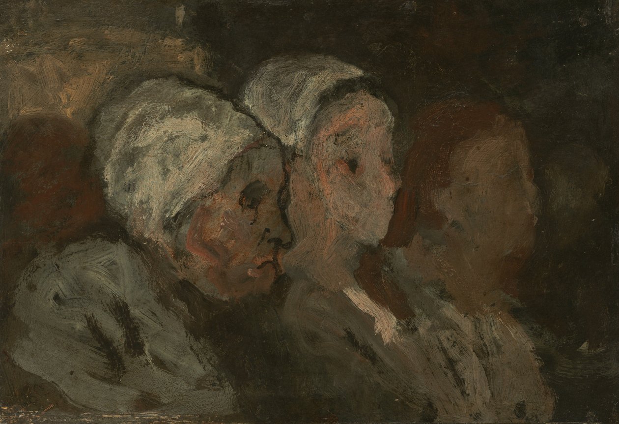 In de kerk door Honoré Daumier