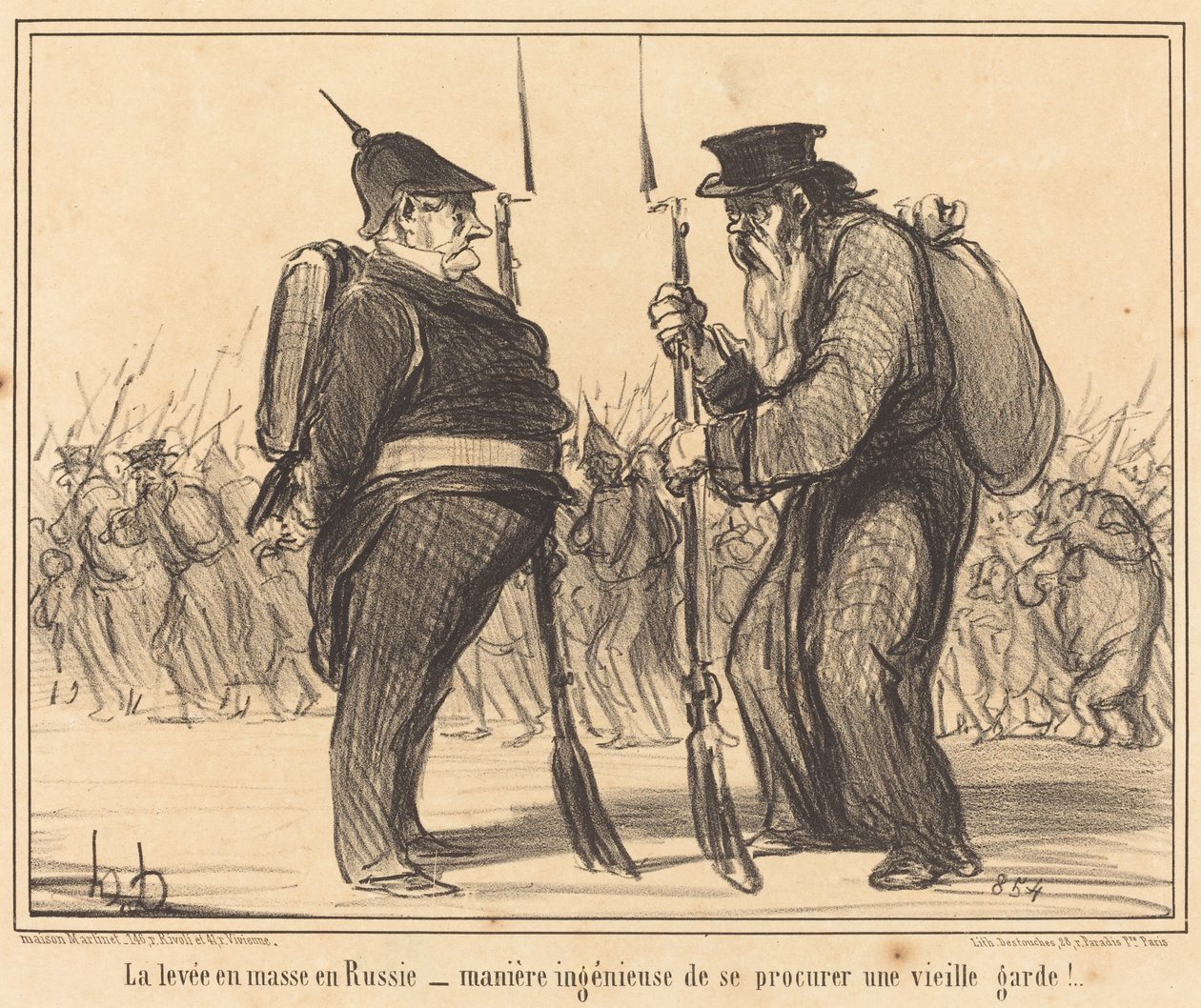 De massale opstand in Rusland... door Honoré Daumier