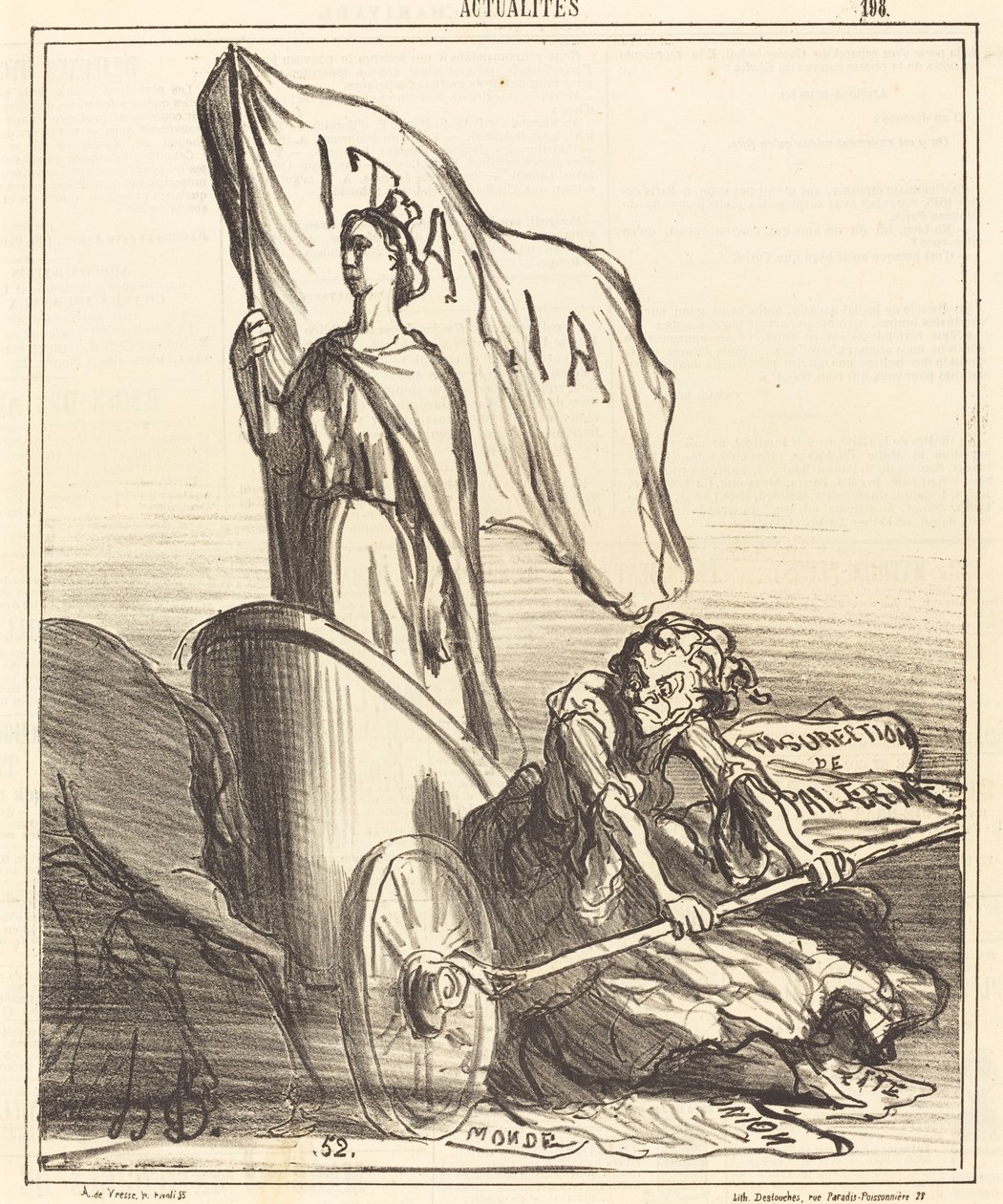De Reactionaire Pers zoekt tevergeefs... door Honoré Daumier