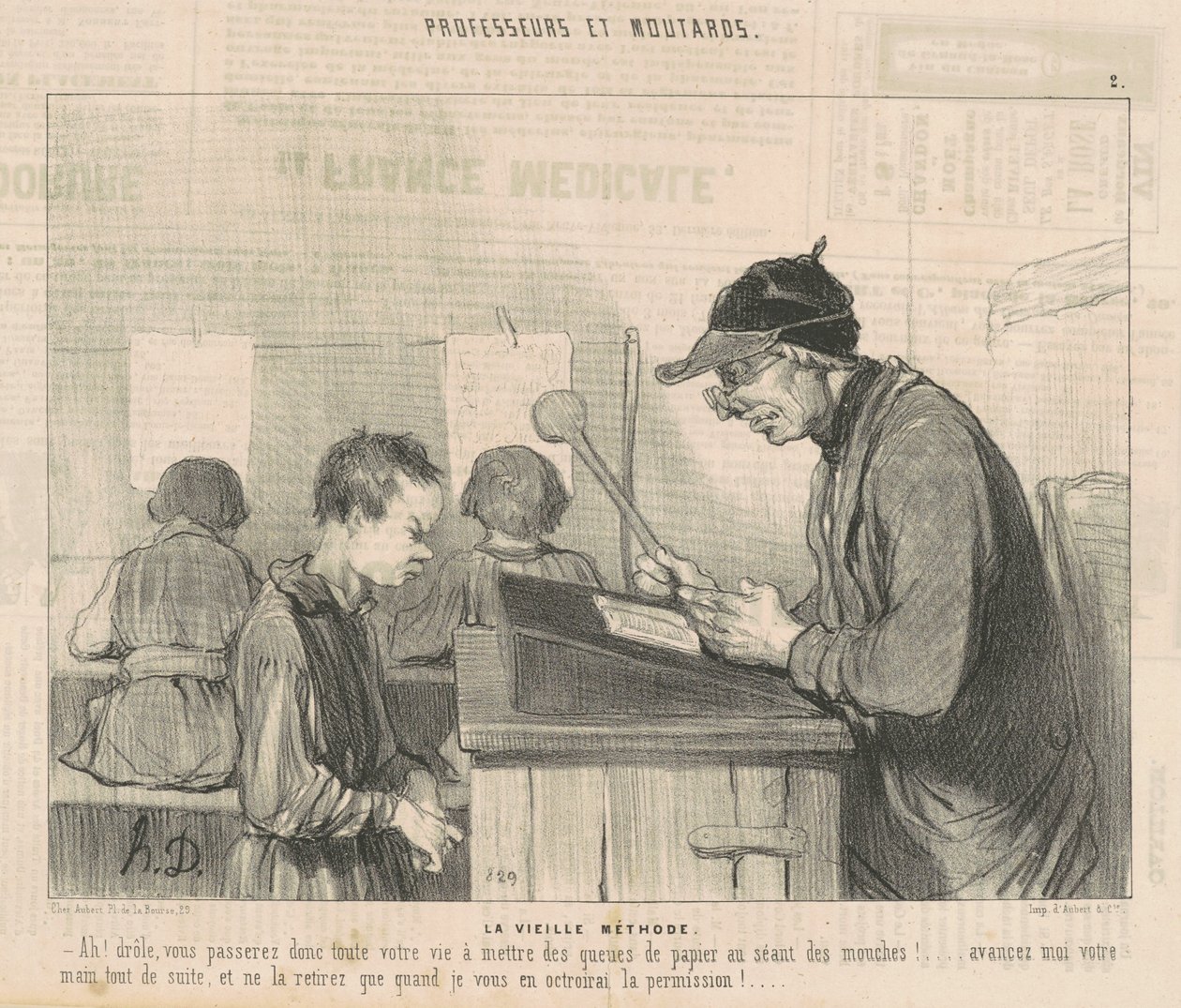 De oude methode door Honoré Daumier