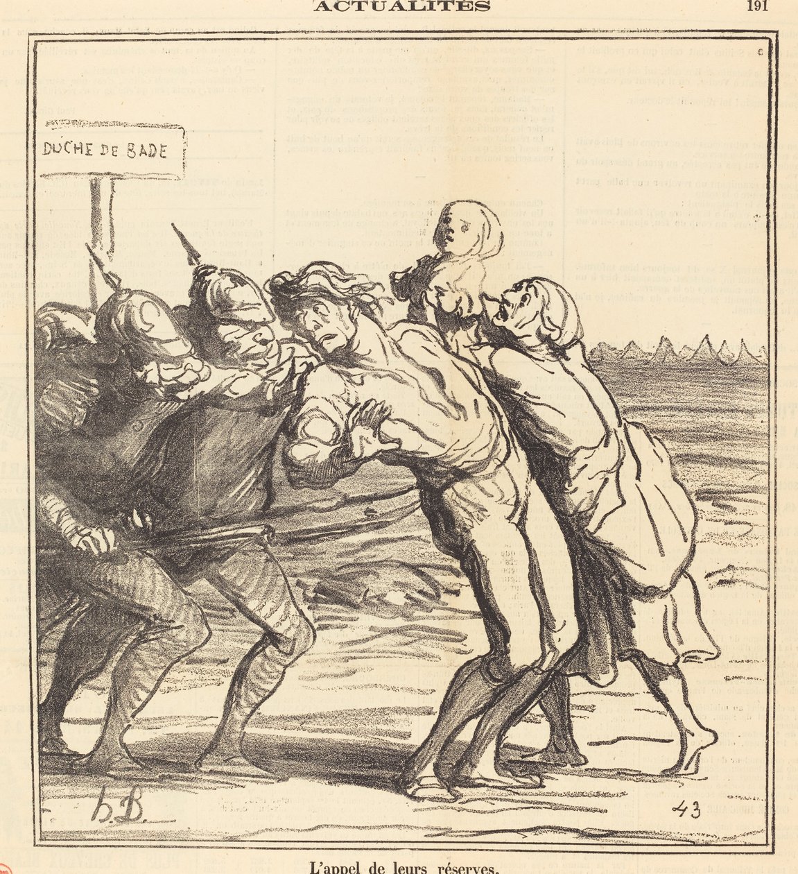 De Oproep van hun Reserves door Honoré Daumier