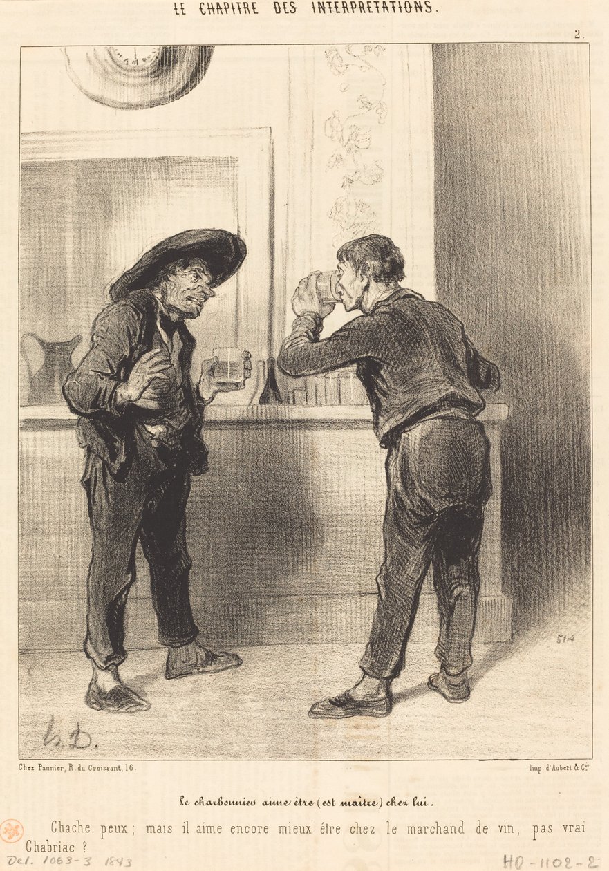 De kolenbrander houdt ervan (is meester)... door Honoré Daumier