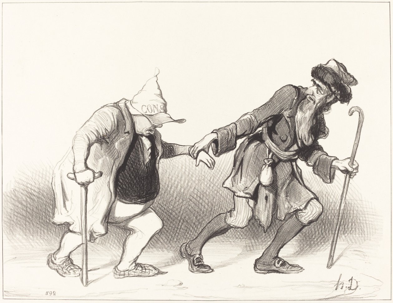 Le Constitutionnel et le Juif errant door Honoré Daumier