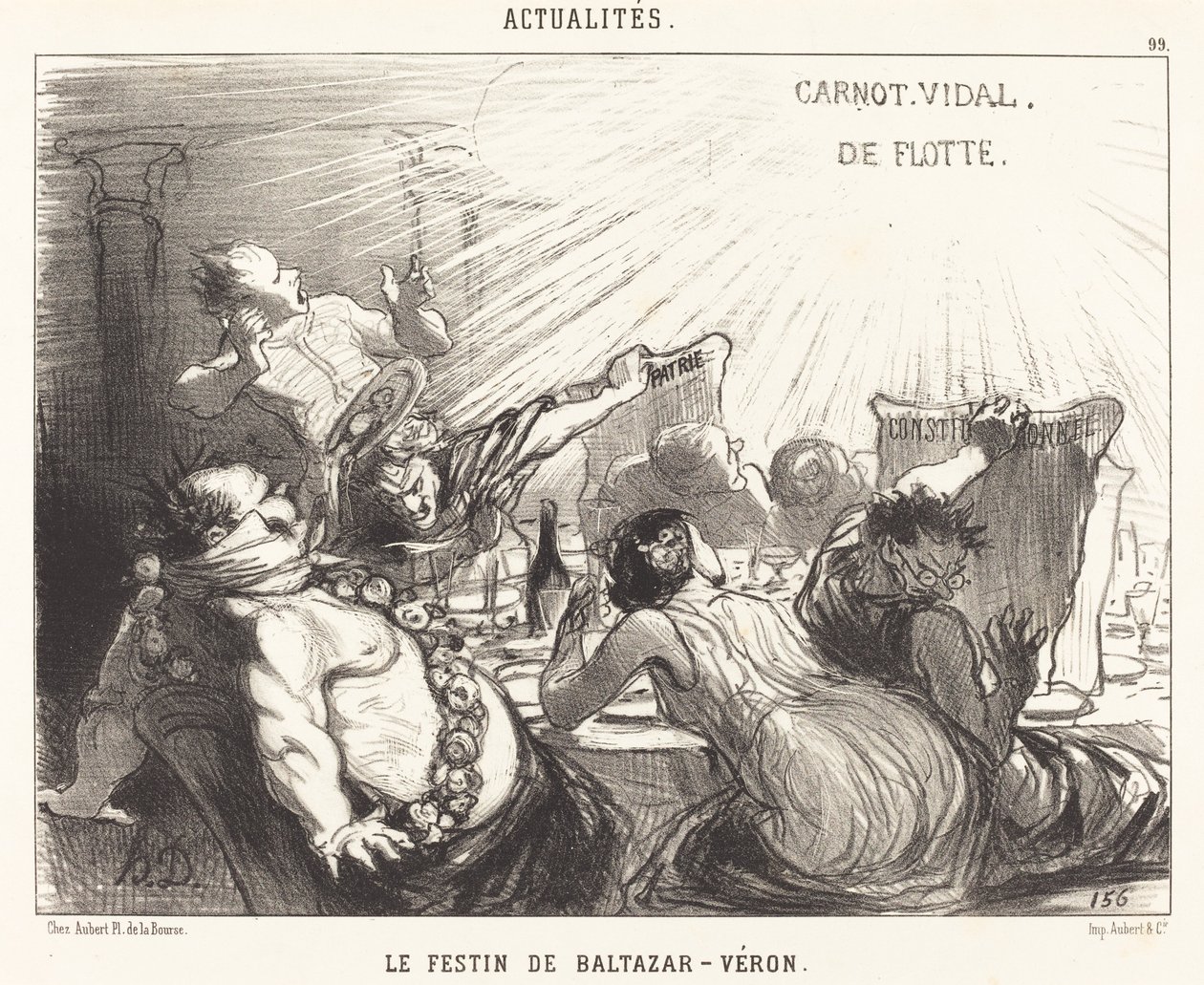 Het Feest van Baltazar-Véron door Honoré Daumier