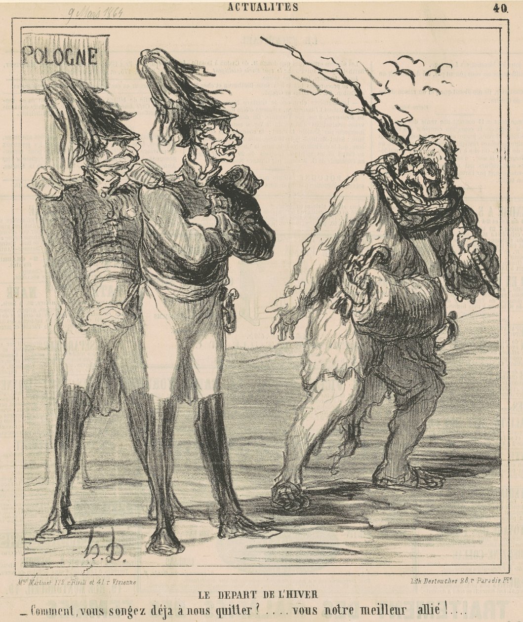 Het vertrek van de winter door Honoré Daumier