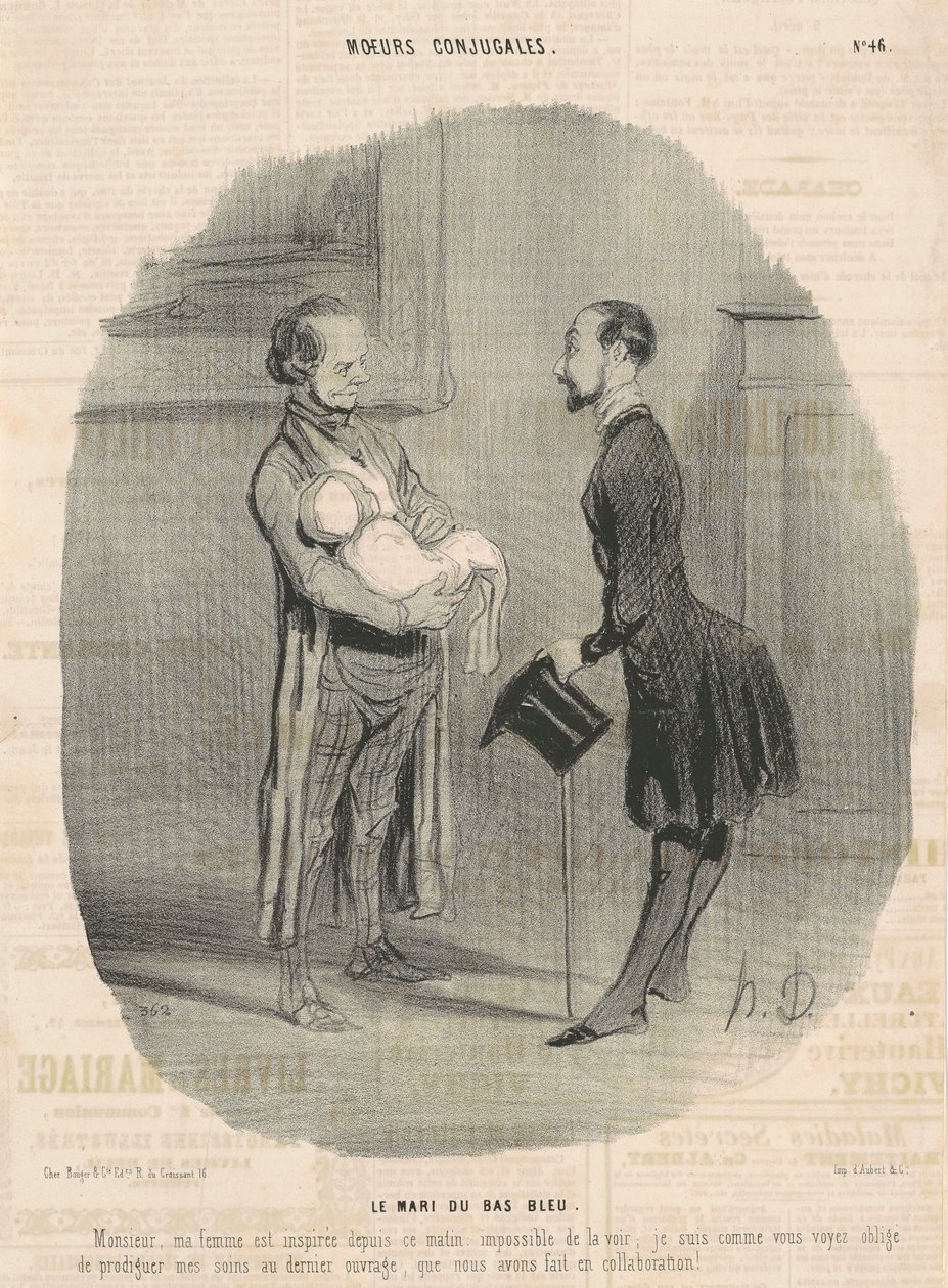 De echtgenoot van de blauwkous... door Honoré Daumier