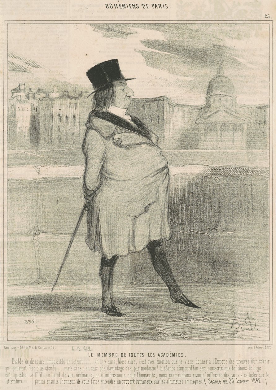 Het lid van alle academies door Honoré Daumier