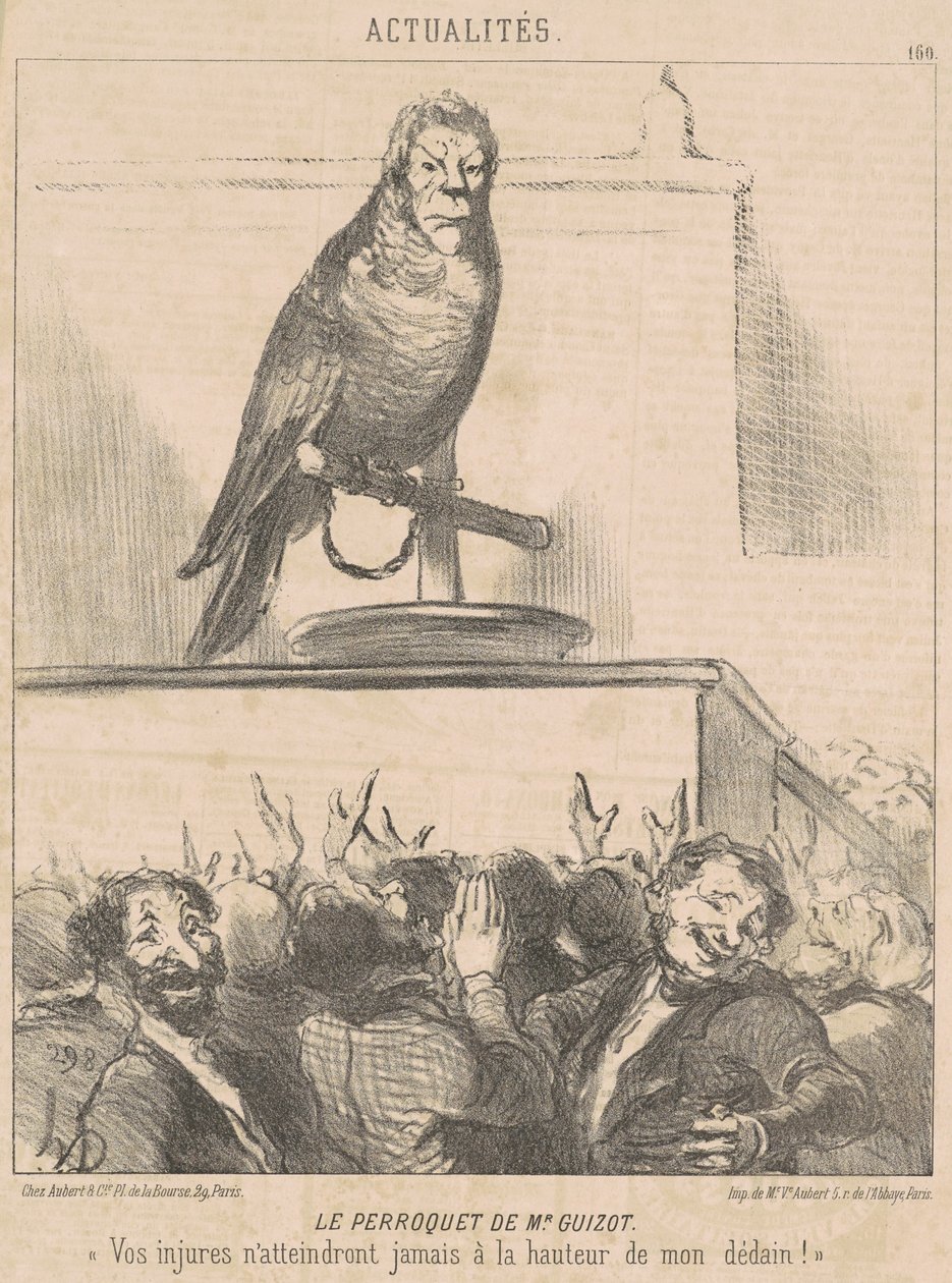 De papegaai van M. Guizot door Honoré Daumier