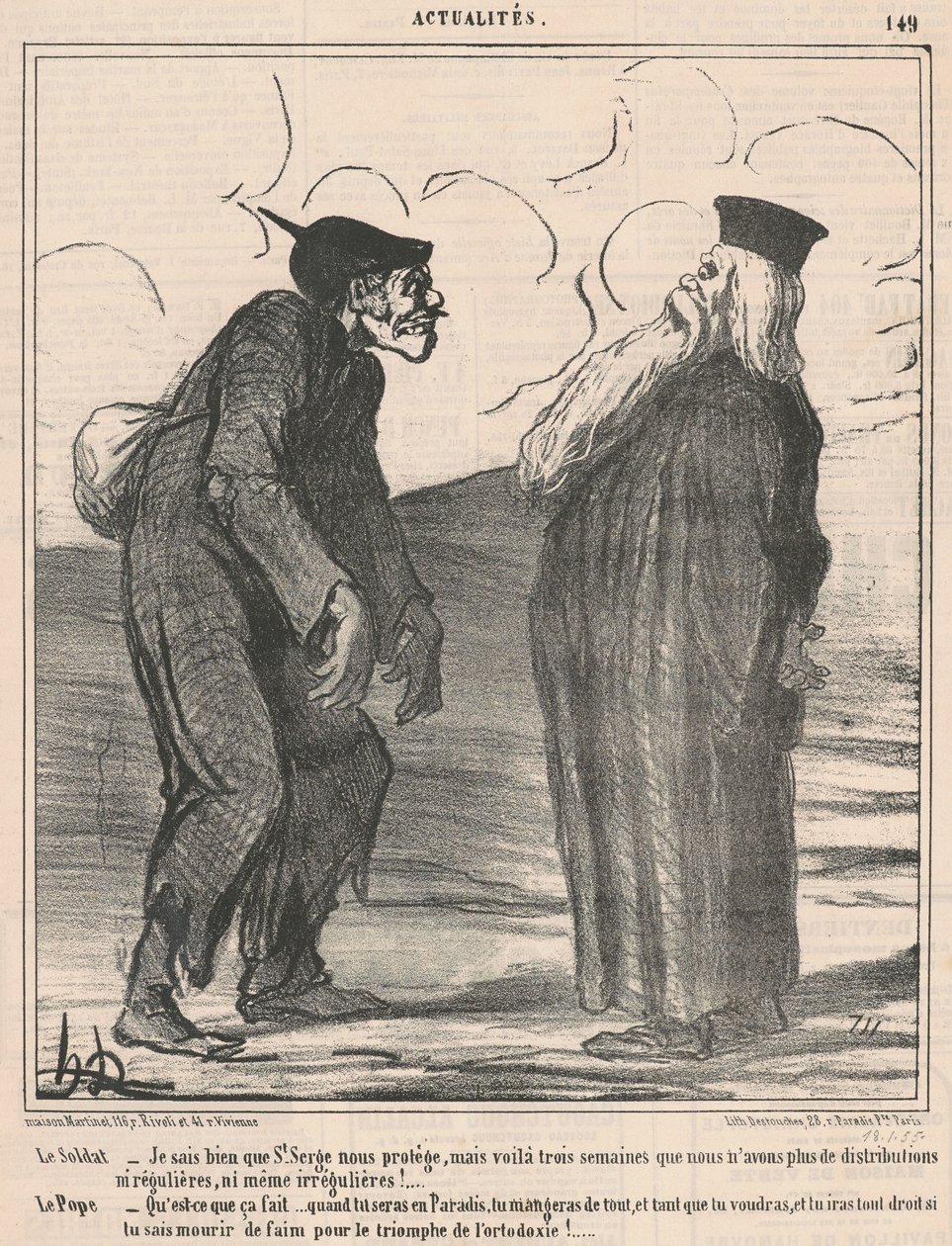 De soldaat... Ik weet... door Honoré Daumier