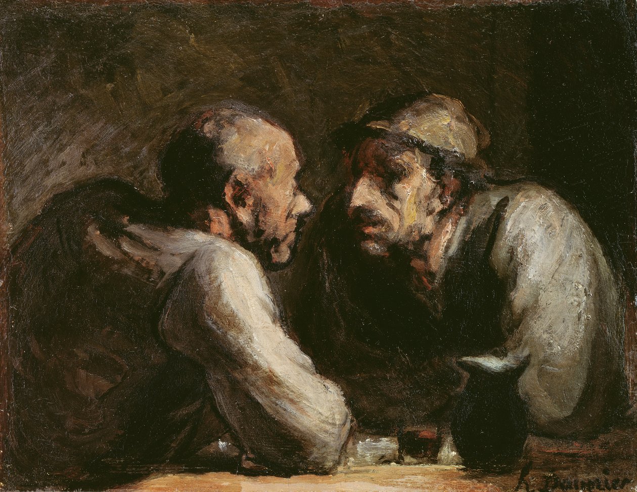 De twee drinkers door Honoré Daumier