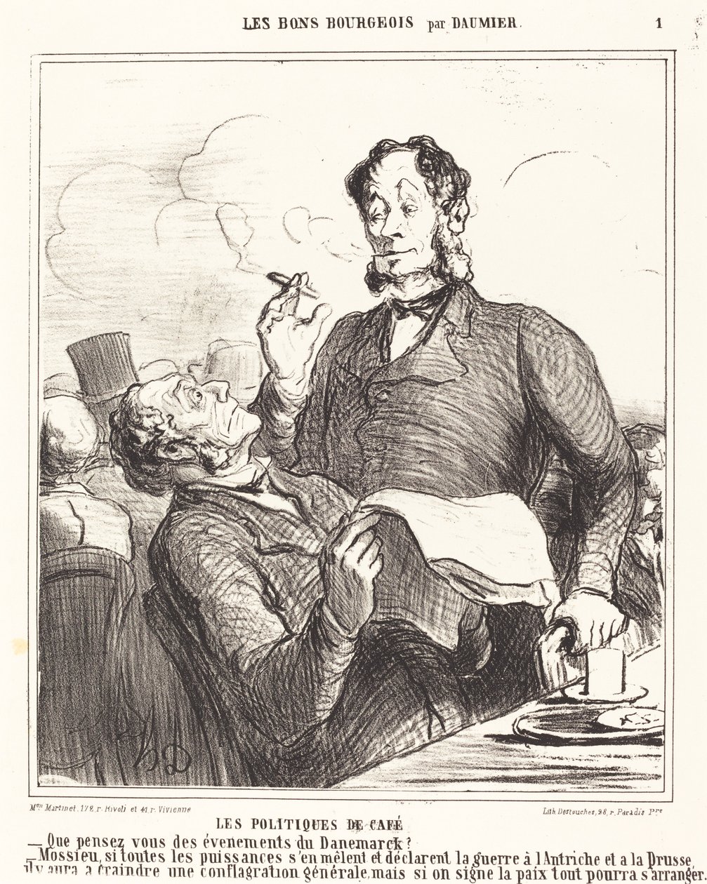 De Politiek van Koffie door Honoré Daumier