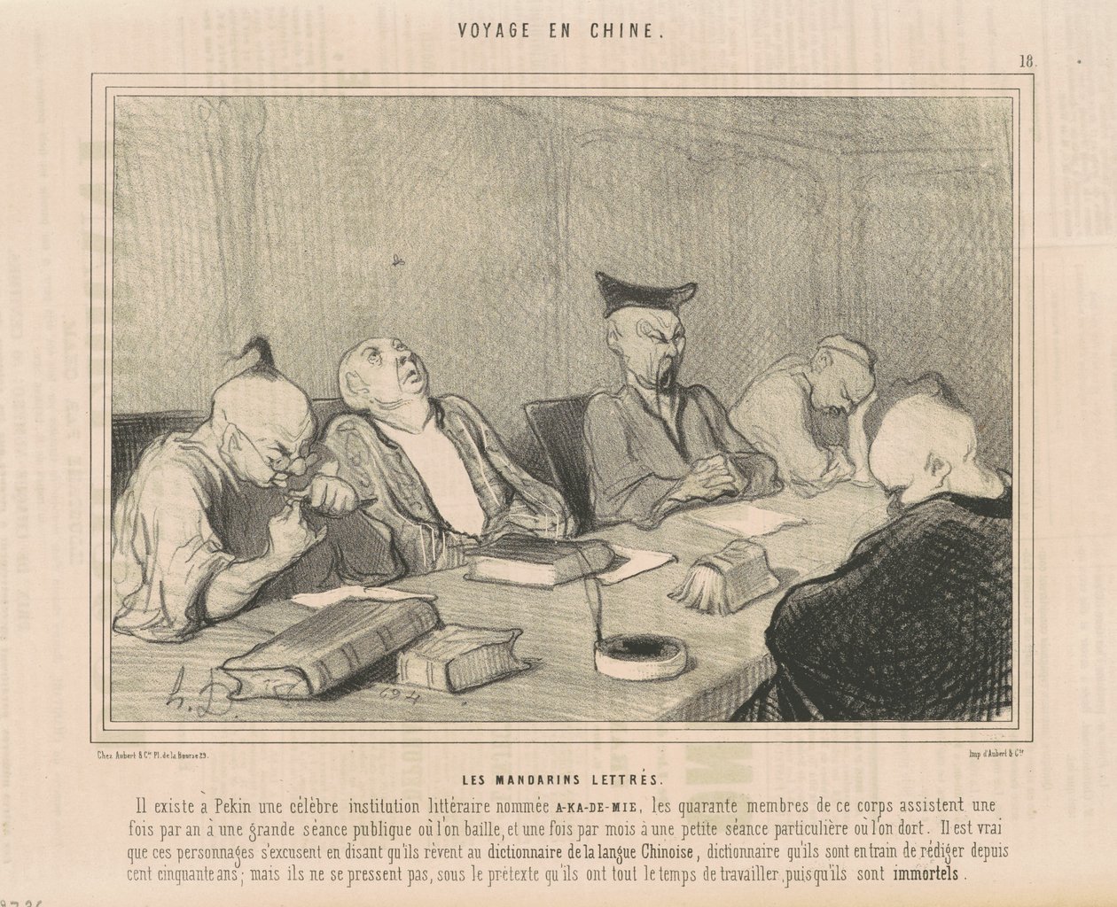 De geletterde mandarijnen door Honoré Daumier