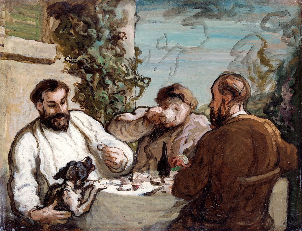 Lunch op het platteland, ca. 1868 door Honoré Daumier