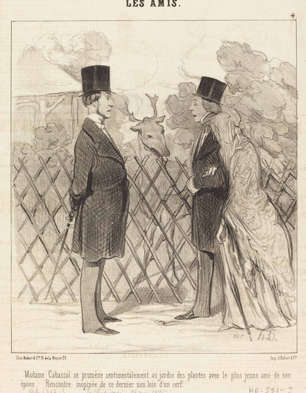 Mevrouw Cabassol wandelt... door Honoré Daumier