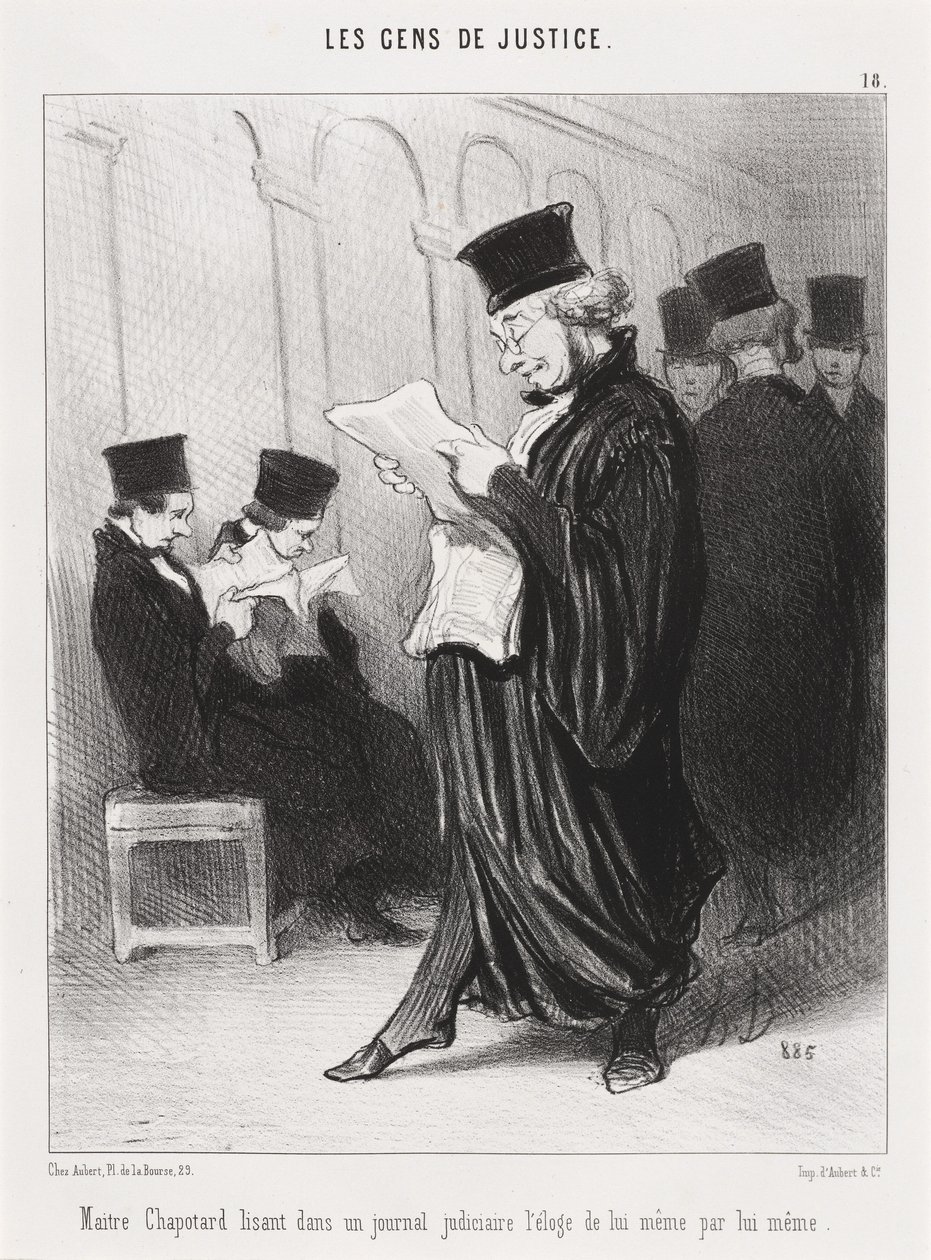 Meester Chapotard Leest... de Lof van Zichzelf... door Honoré Daumier