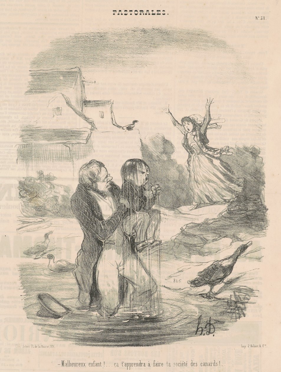 Ongelukkig kind! Dat zal je leren om... door Honoré Daumier