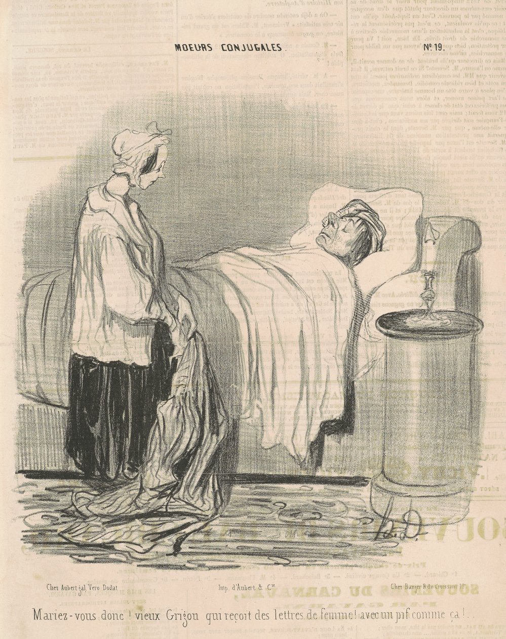 Trouw dan! oude knorrepot... door Honoré Daumier