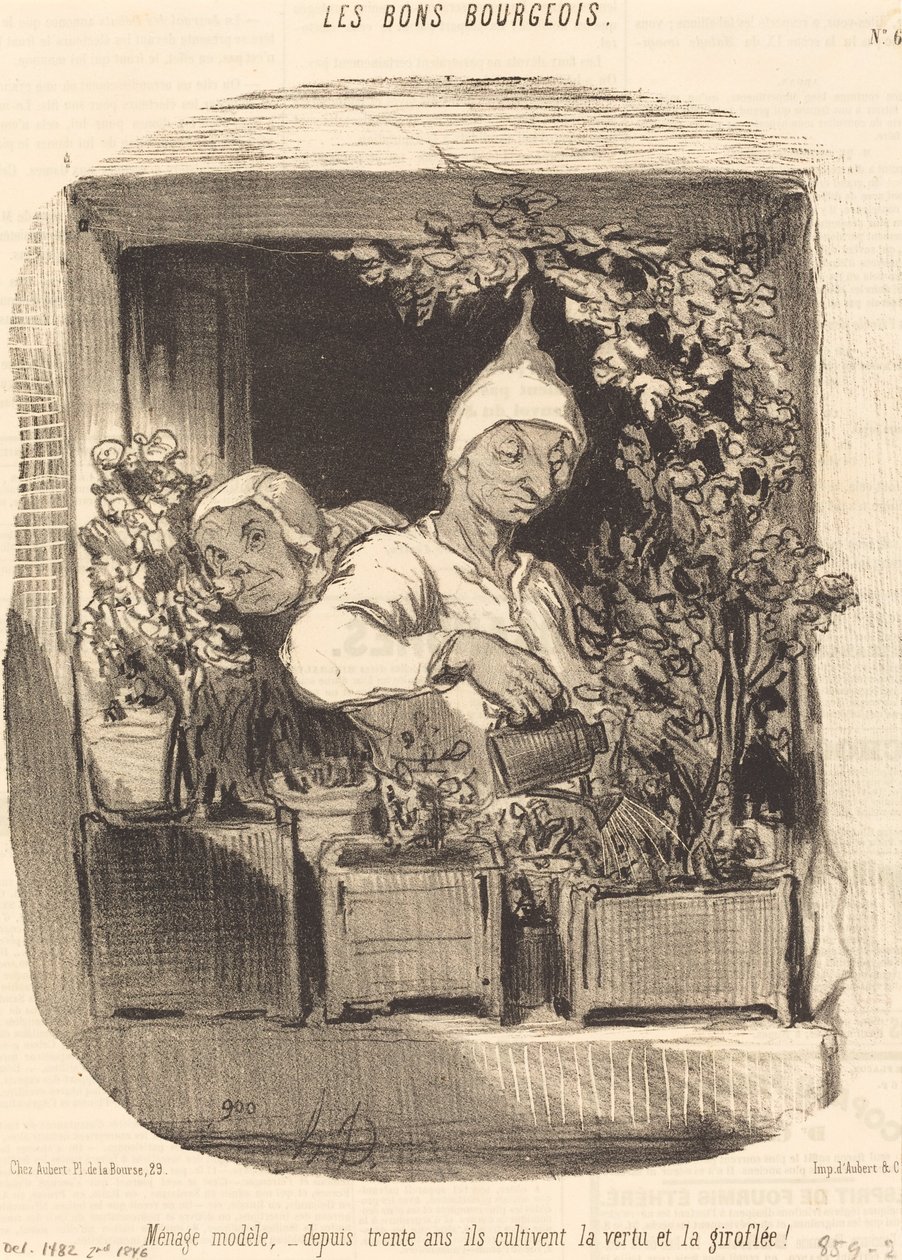 Model huishouden... door Honoré Daumier