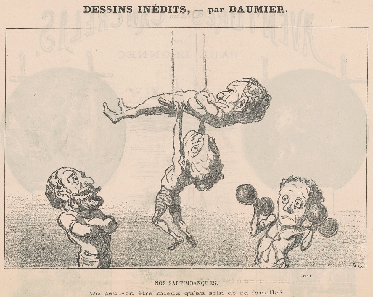 Onze acrobaten door Honoré Daumier