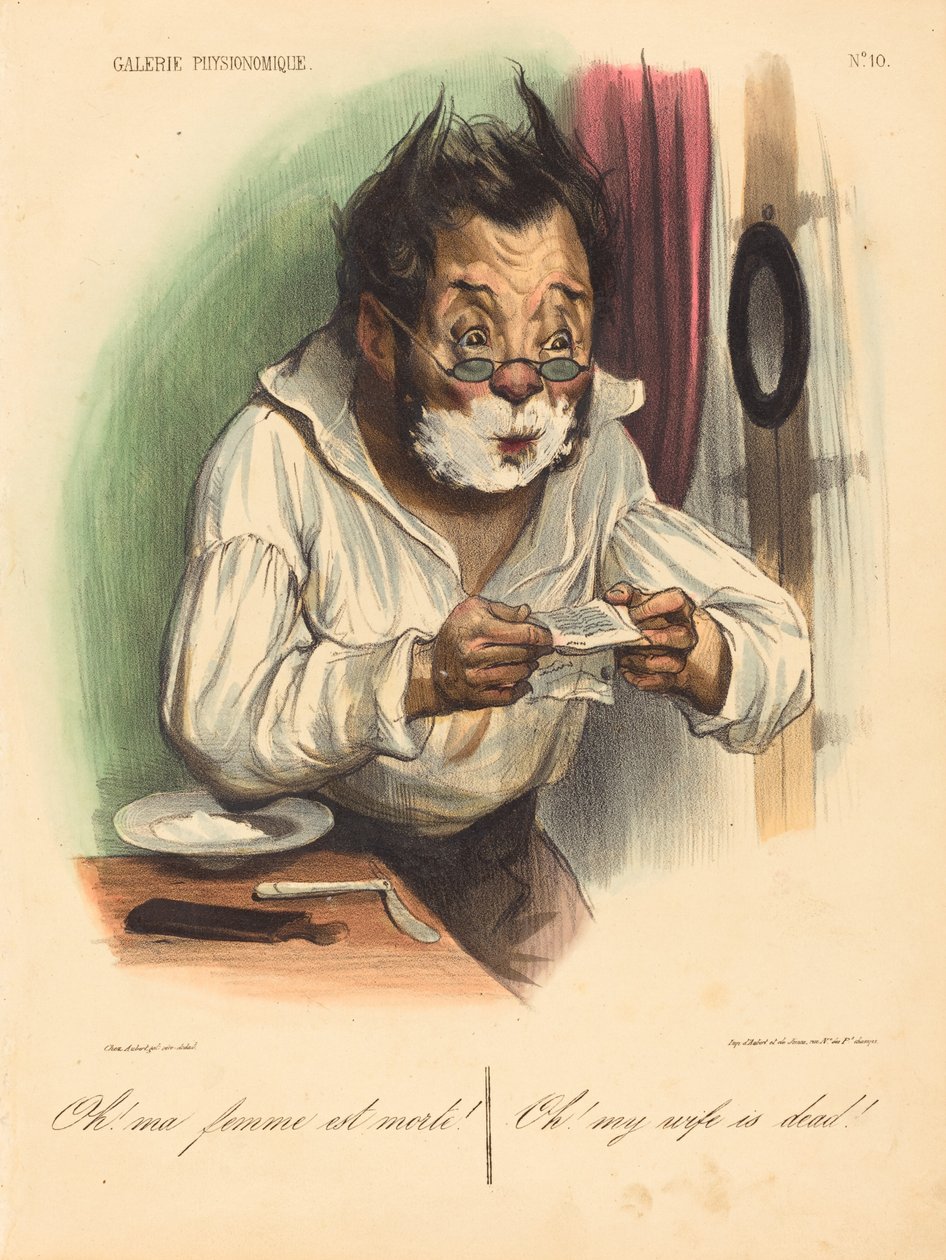 Oh! mijn vrouw is dood! door Honoré Daumier