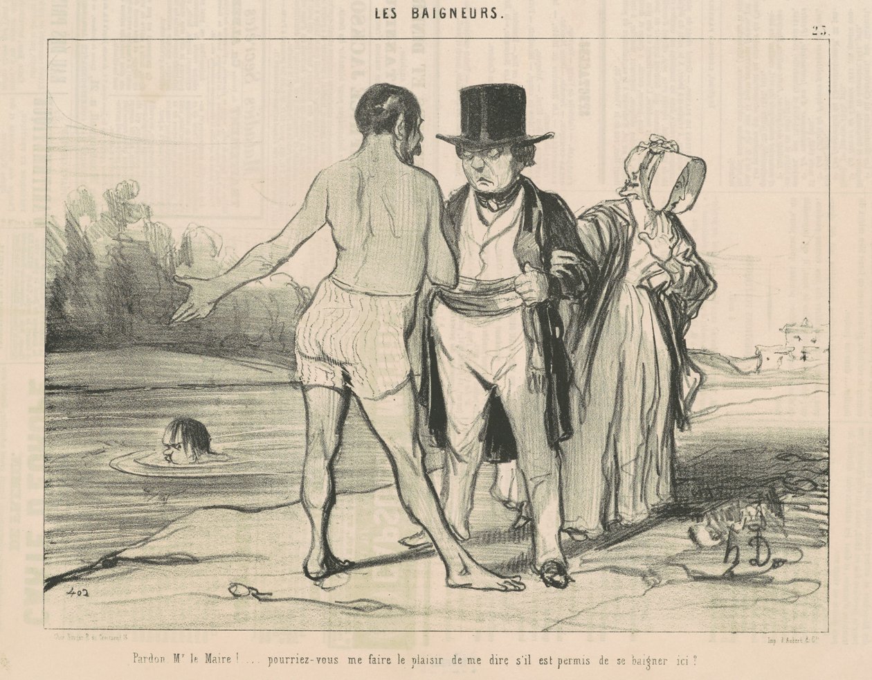 Pardon, Meneer de Burgemeester! ... zou u kunnen ... door Honoré Daumier