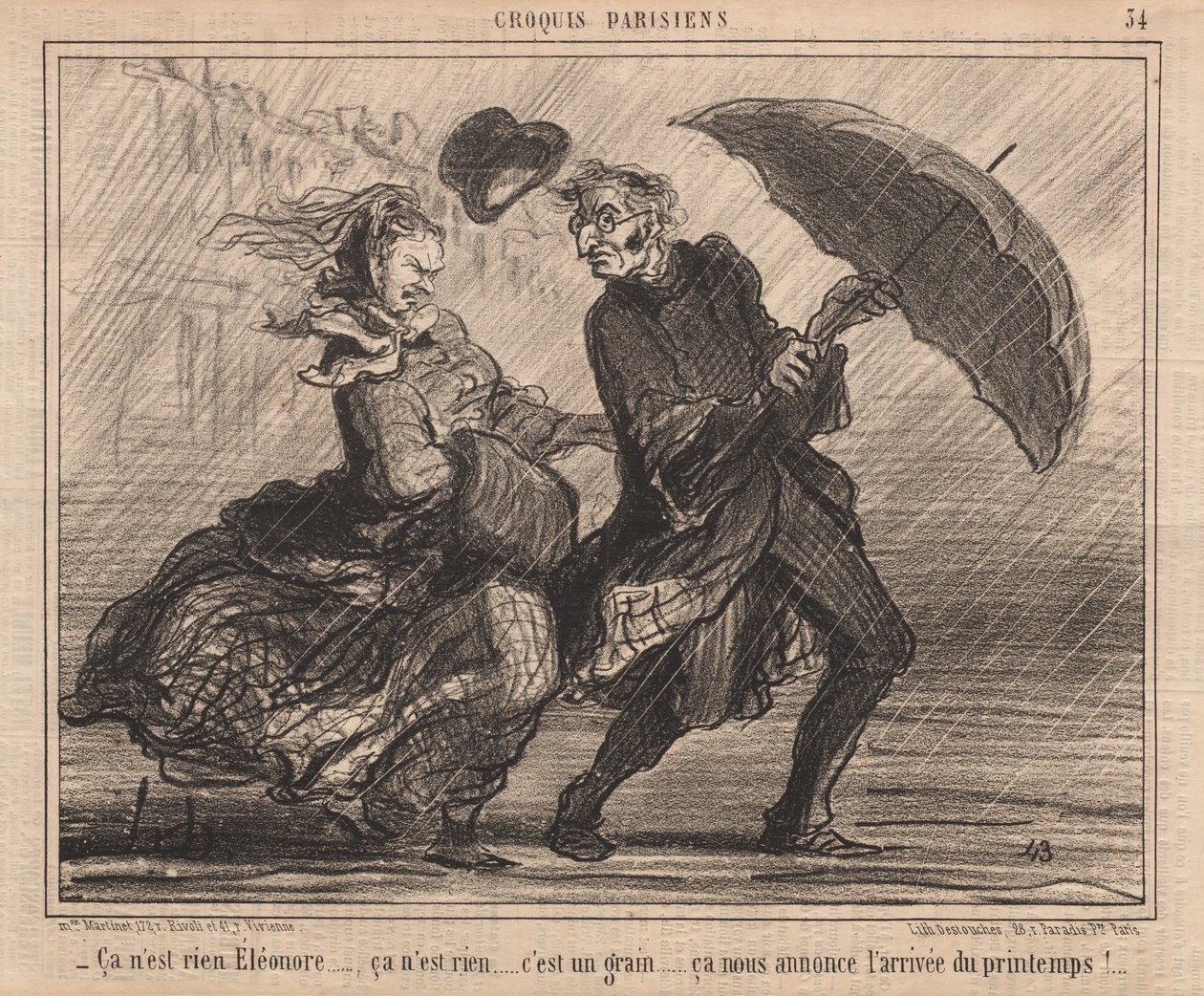 Parijse Schetsen: Het is Niets Eleanor door Honoré Daumier