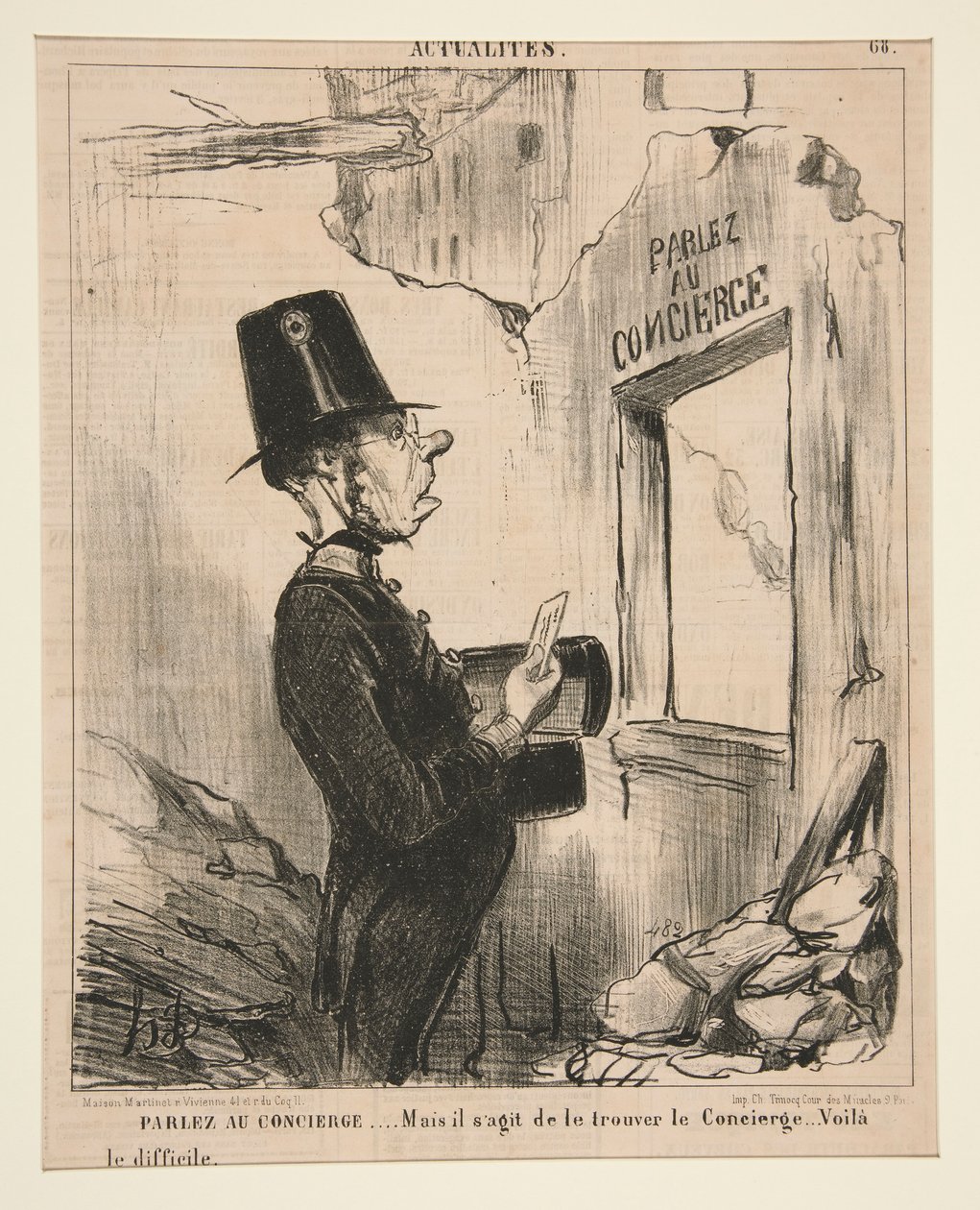 Praat met de conciërge door Honoré Daumier