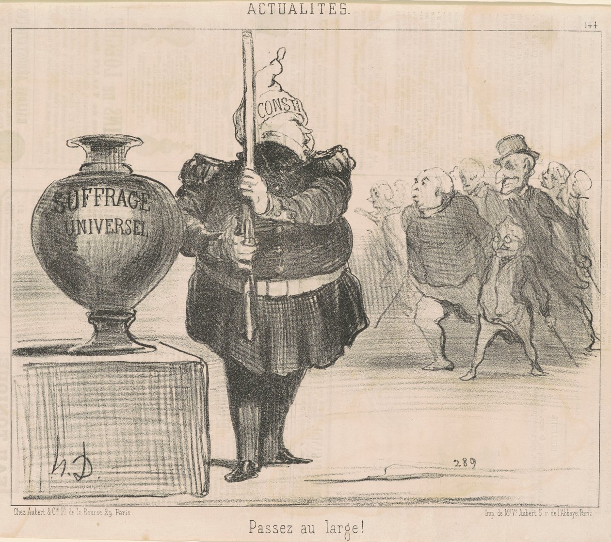 Passeer op afstand! door Honoré Daumier